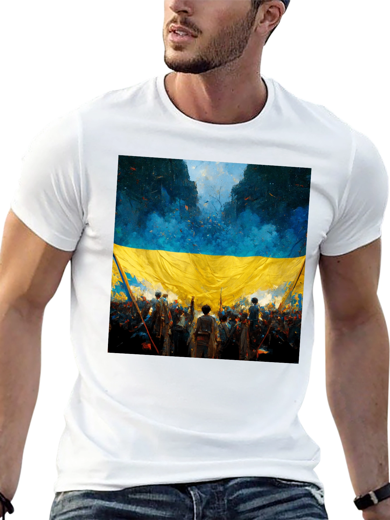 Ukraine Flag Art T-Shirt - Stand with Ukraine!