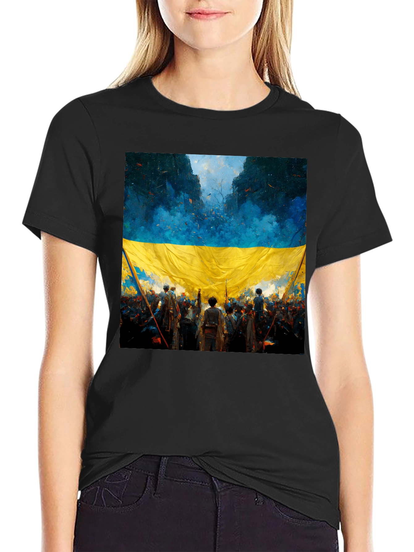 Ukraine Flag Art T-Shirt - Stand with Ukraine!