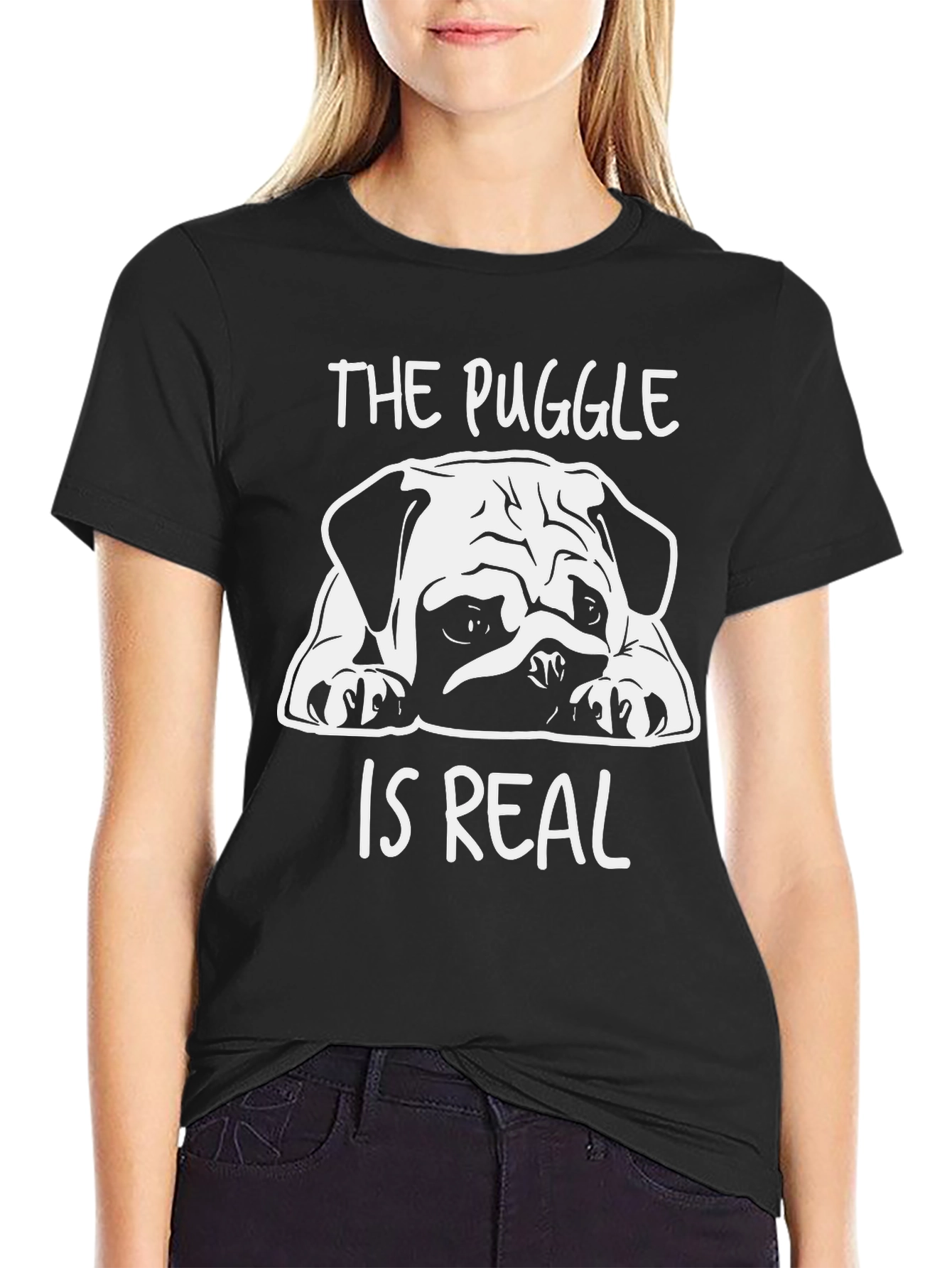 The Puggle is Real T-Shirt - Black