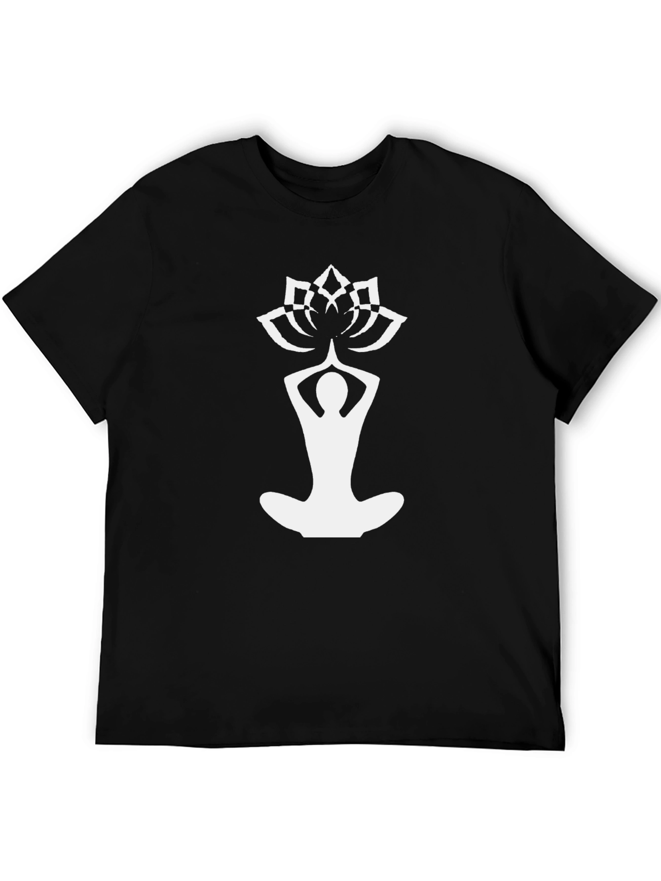 Yoga Lotus T-Shirt - Black Meditation Tee
