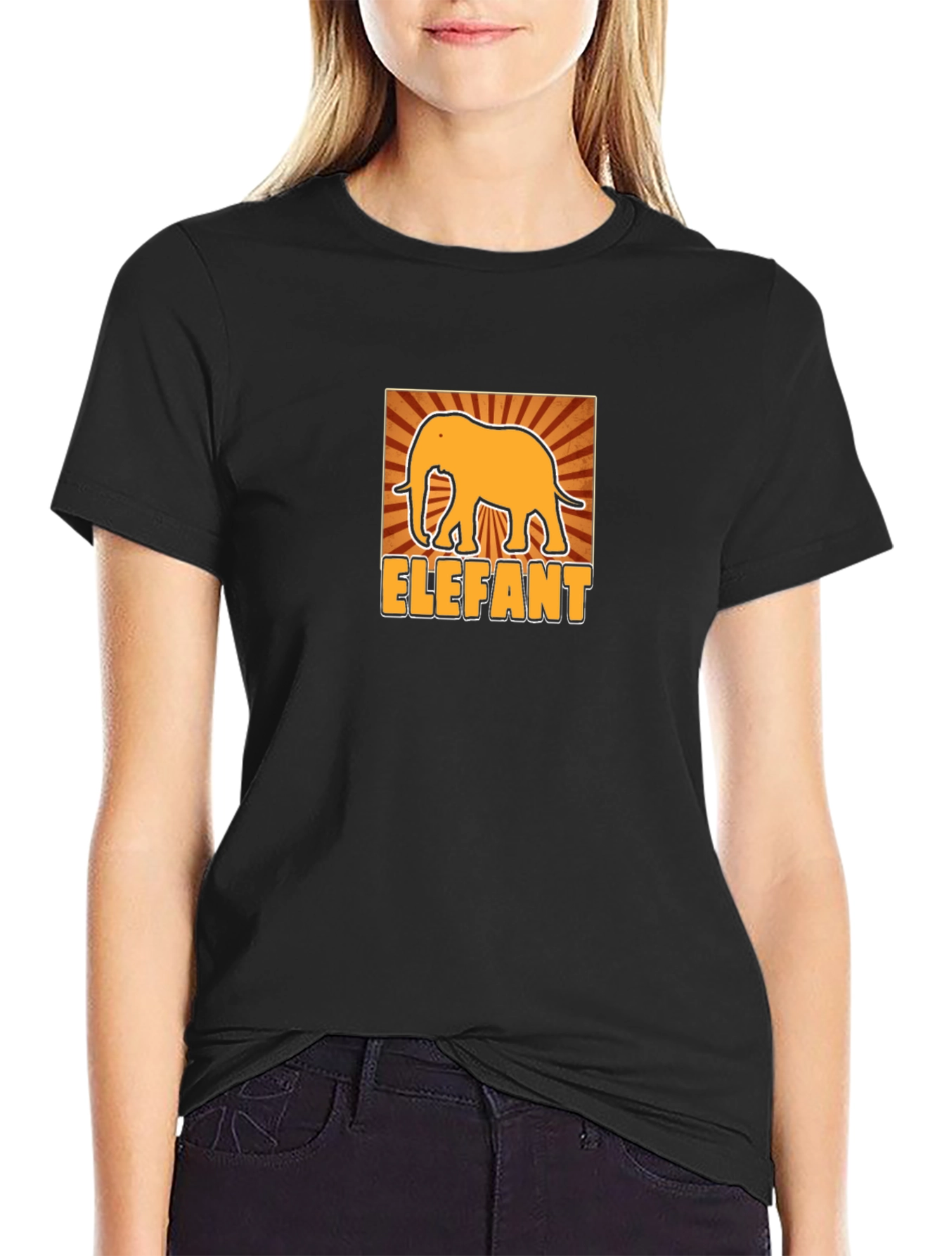 Elephant Graphic Tee - Stylish Mens Black T-Shirt