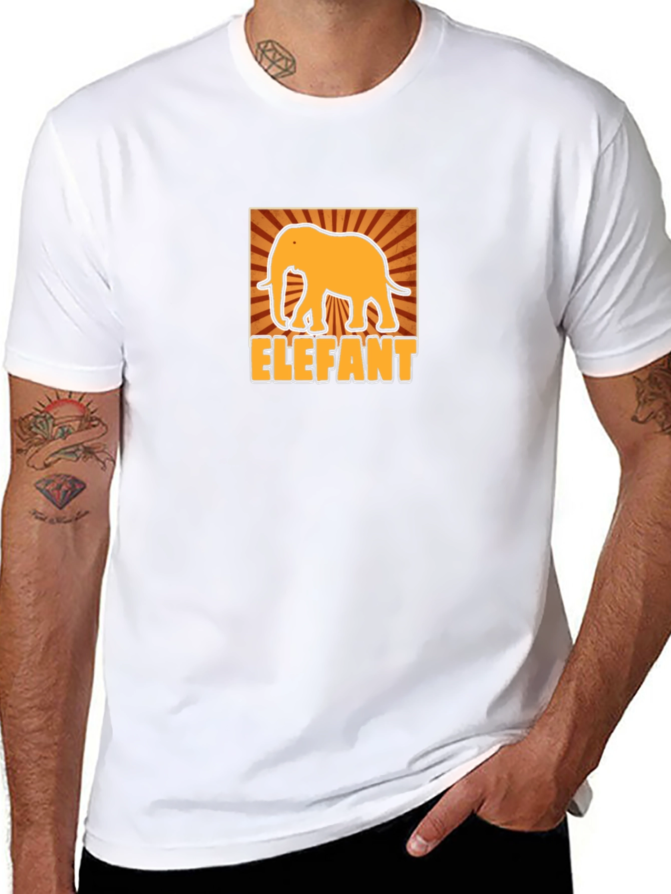 Elephant Graphic Tee - Stylish Mens Black T-Shirt