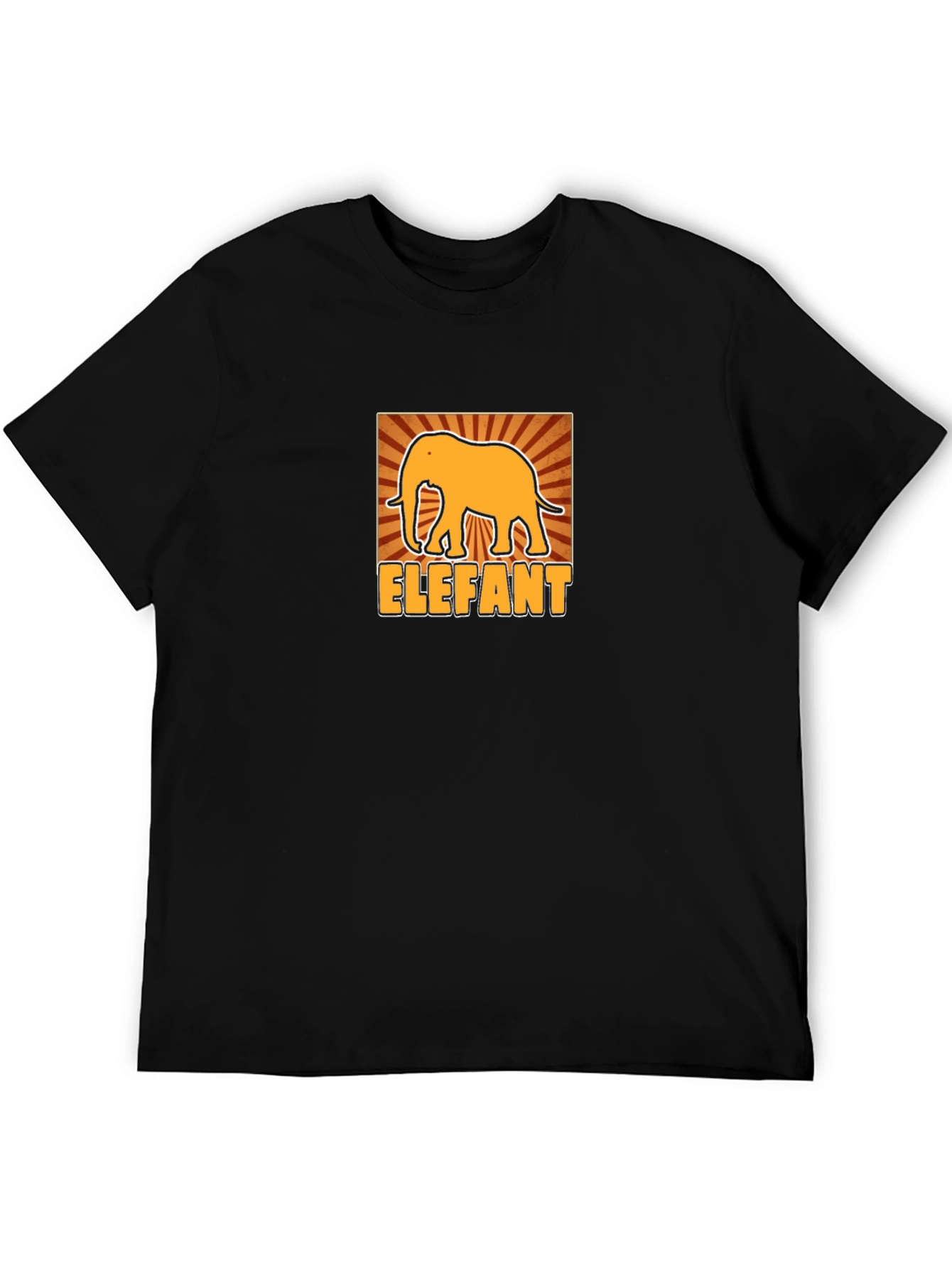 Elephant Graphic Tee - Stylish Mens Black T-Shirt
