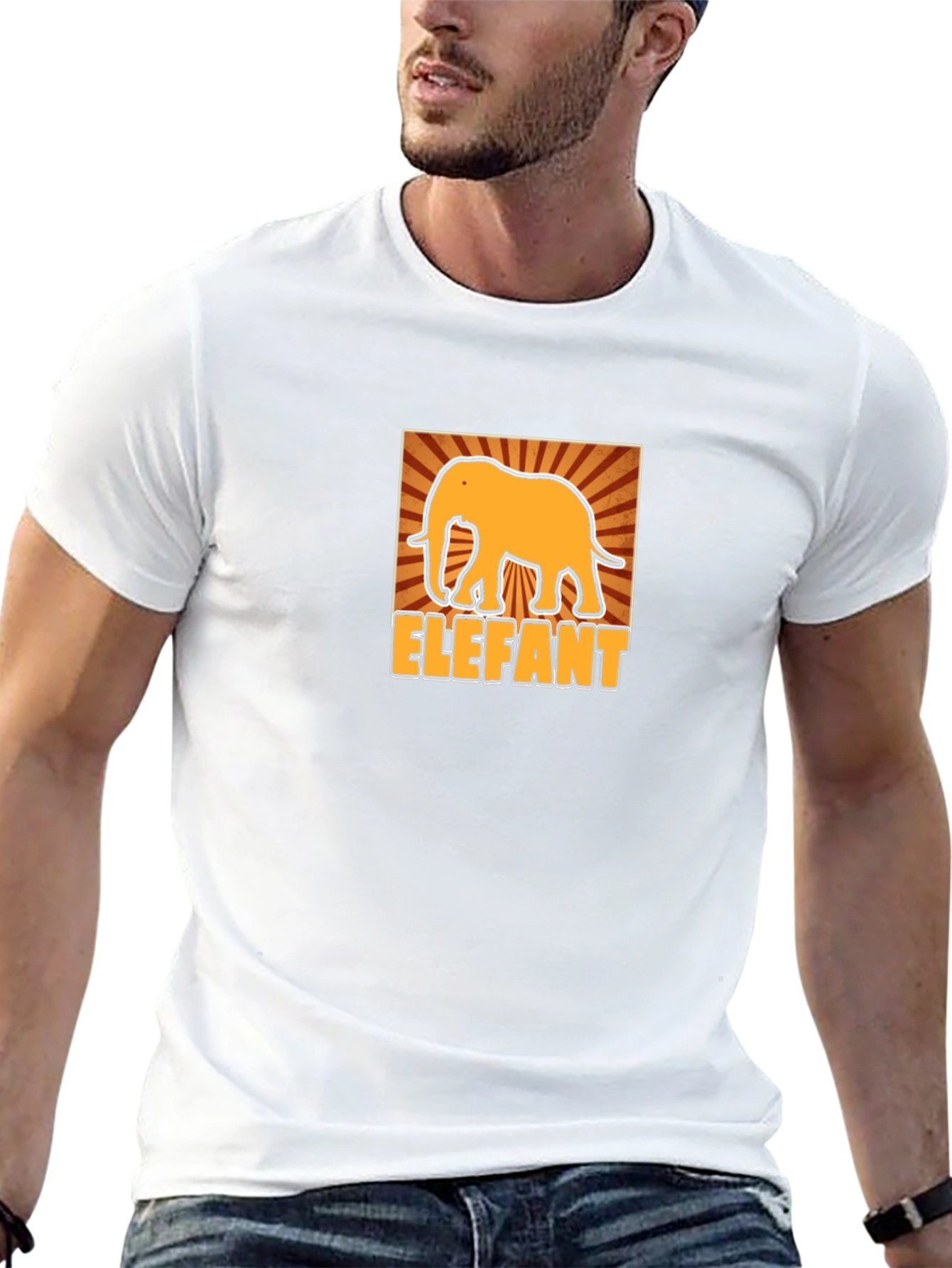 Elephant Graphic Tee - Stylish Mens Black T-Shirt