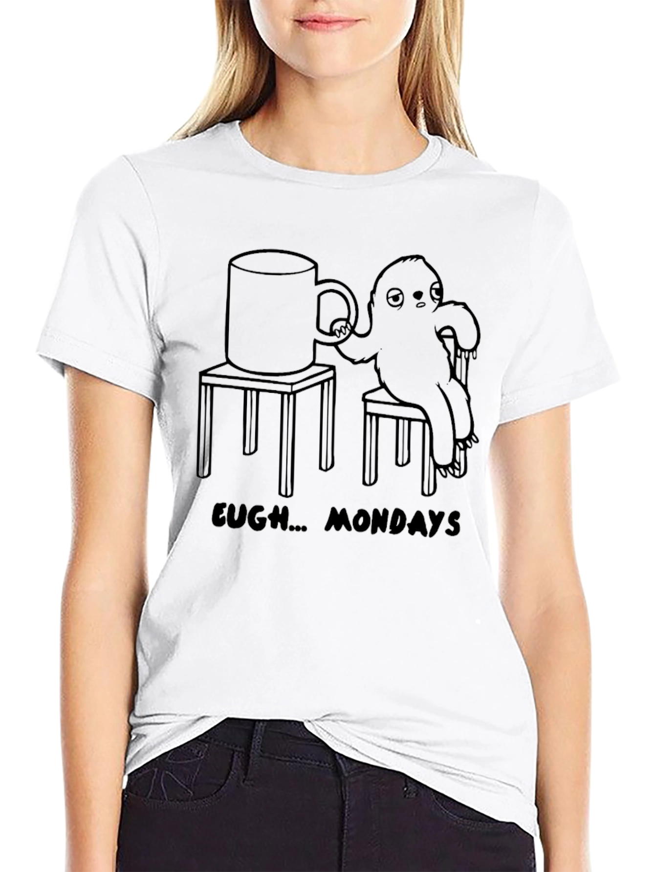 Eugh Mondays T-Shirt Sloth Graphic Tee