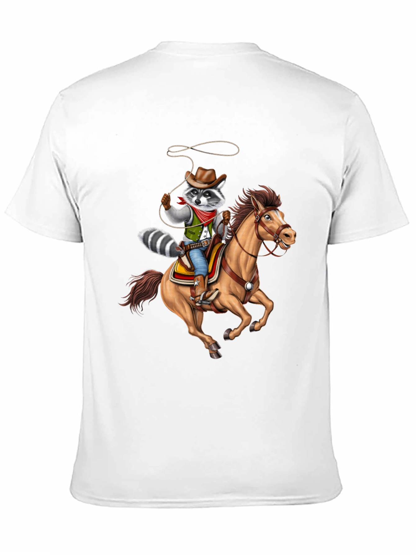 Cowboy Raccoon Graphic Tee - Western Humor T-Shirt