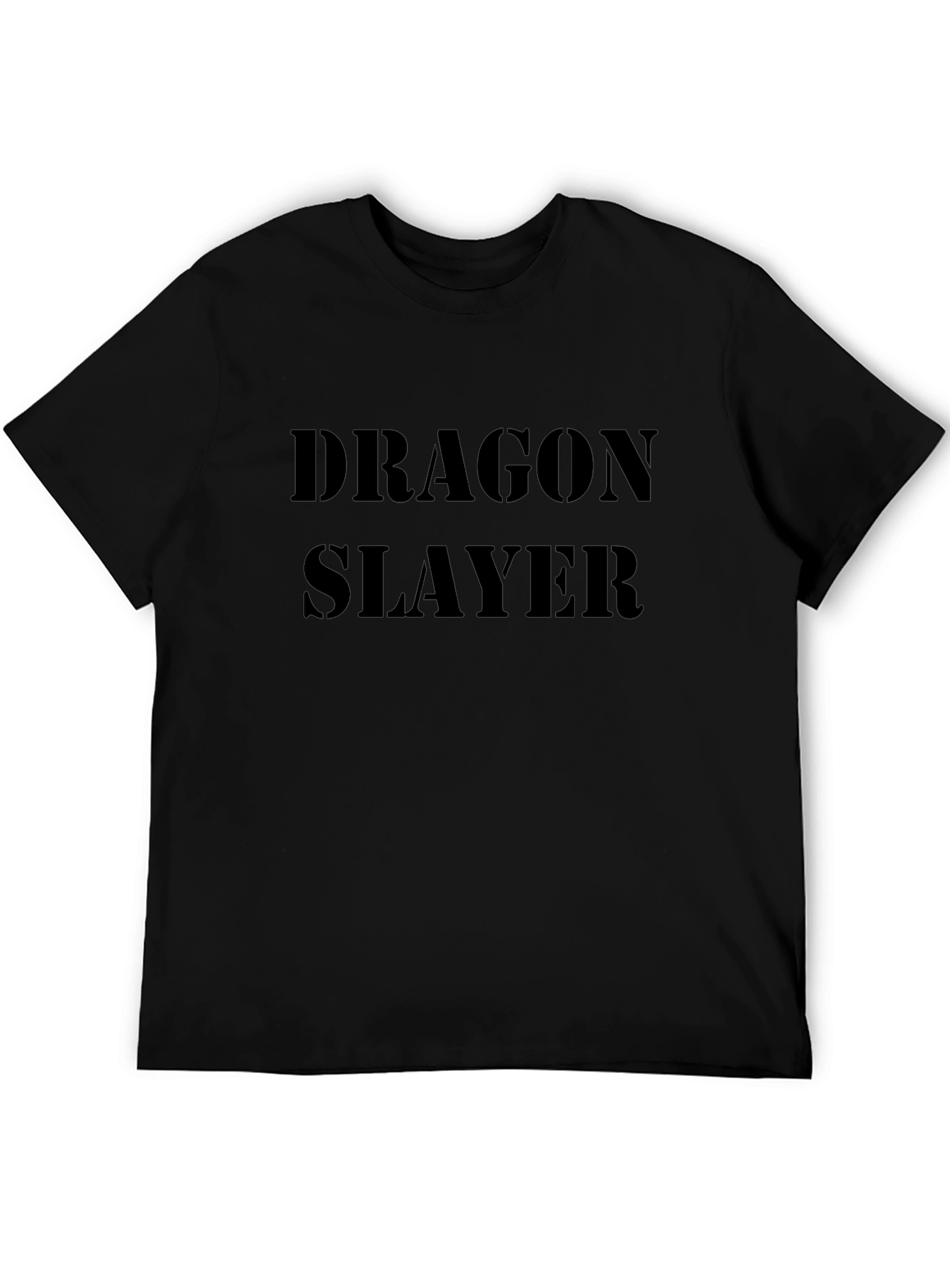 Dragon Slayer Graphic Tee - Black Cotton Blend