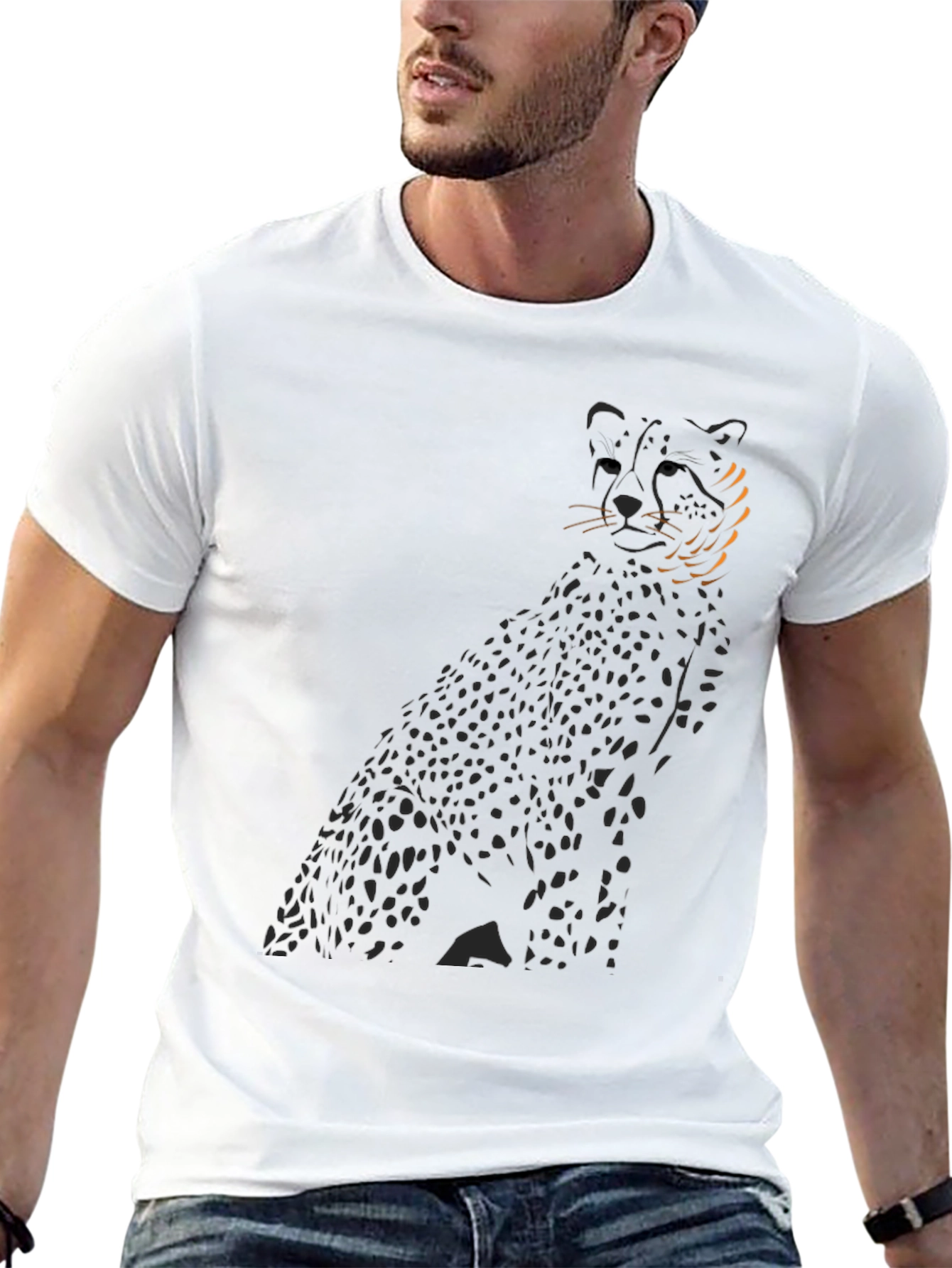 Black Cheetah Graphic Tee - Mens Fashion