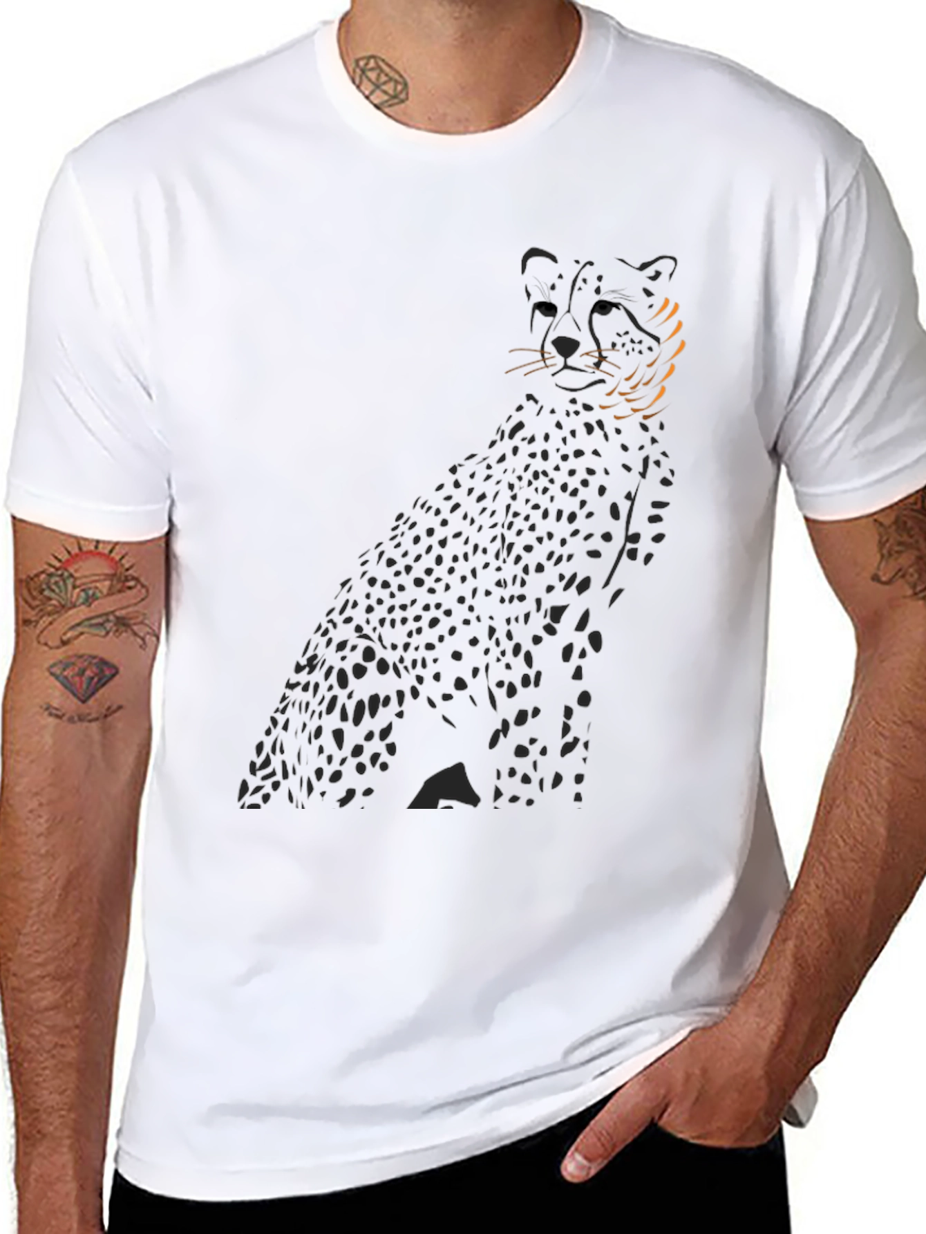 Black Cheetah Graphic Tee - Mens Fashion