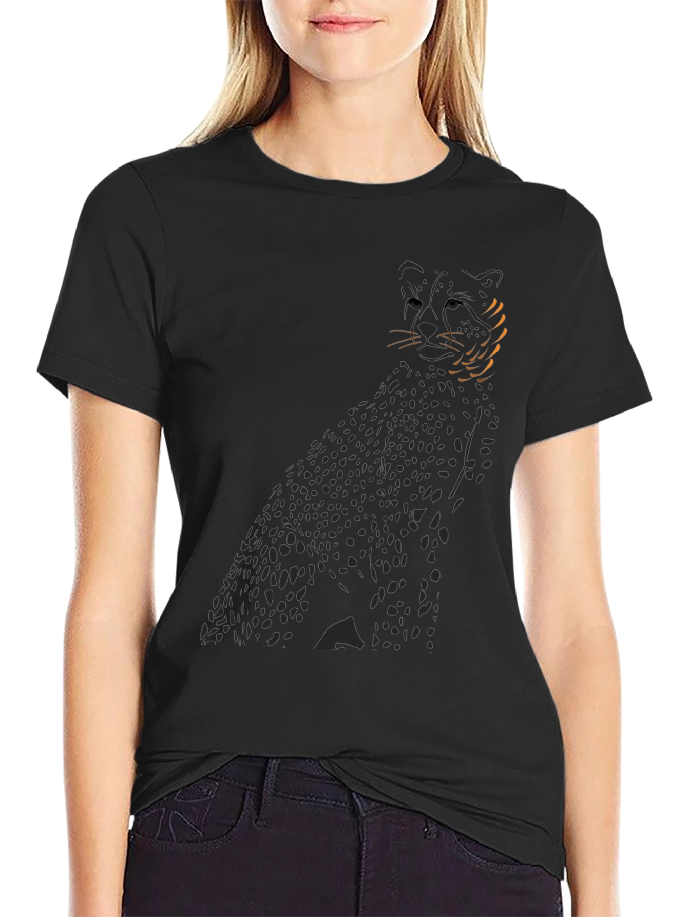 Black Cheetah Graphic Tee - Mens Fashion