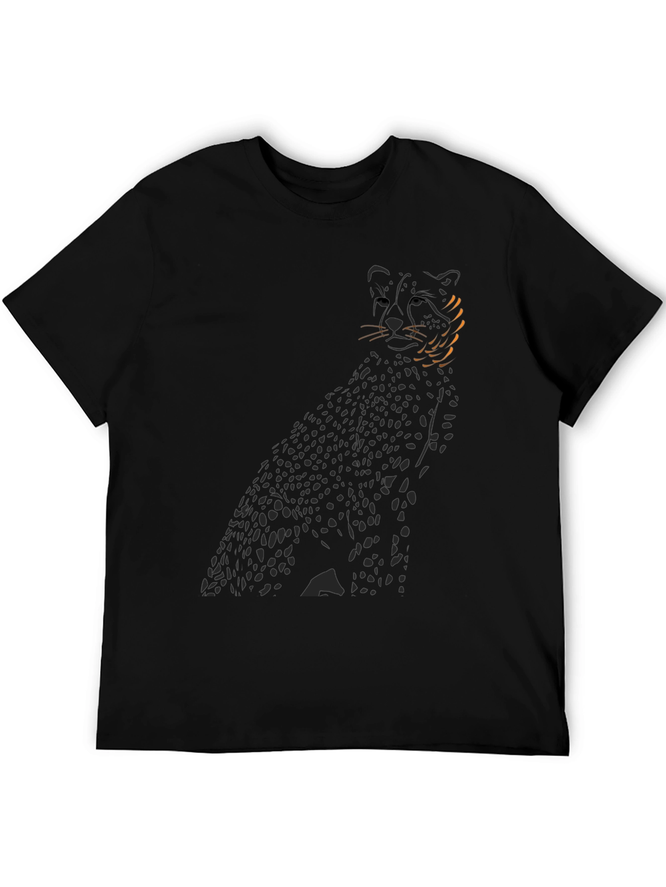 Black Cheetah Graphic Tee - Mens Fashion