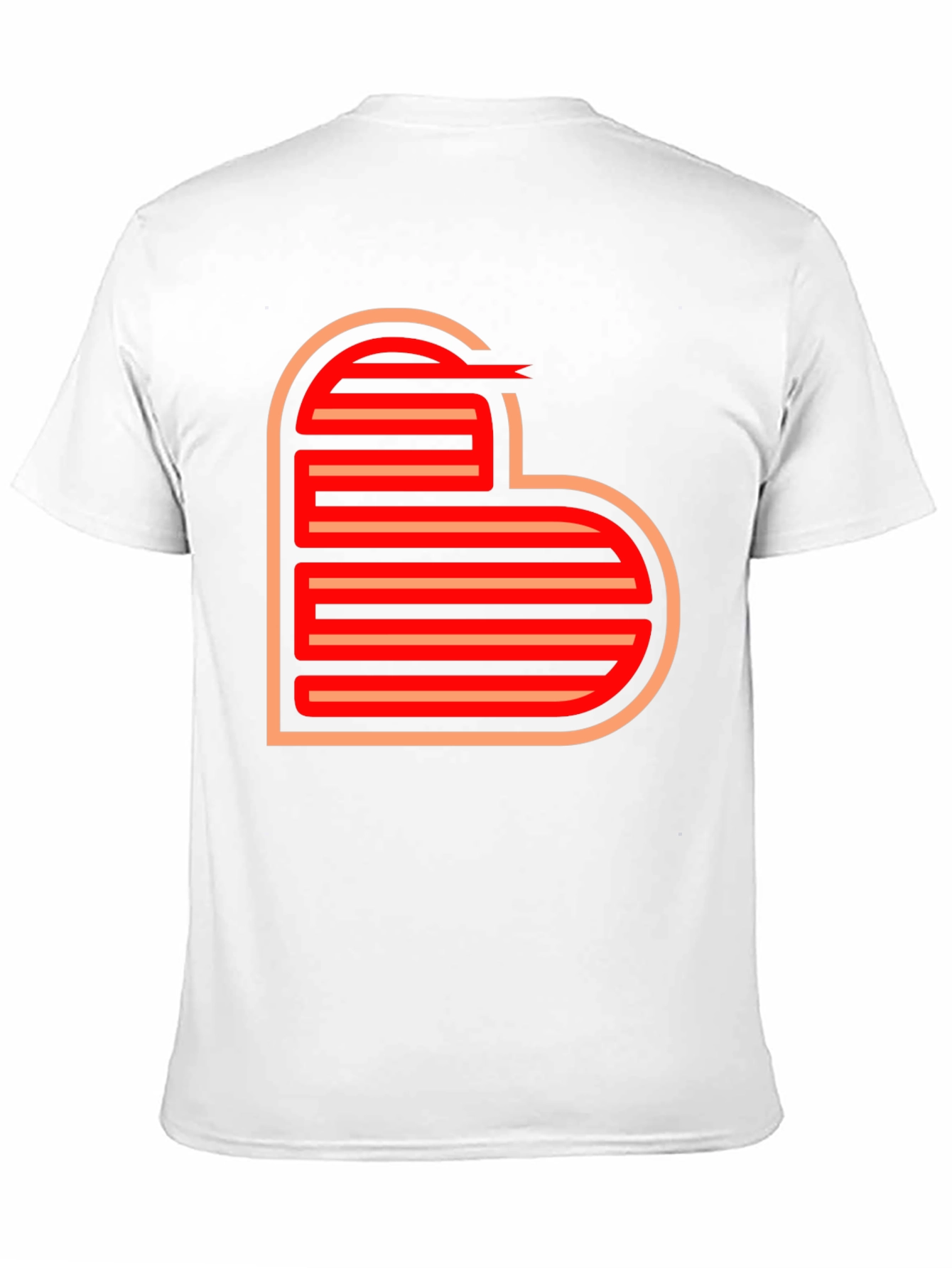Retro Striped Heart Graphic Tee - Black