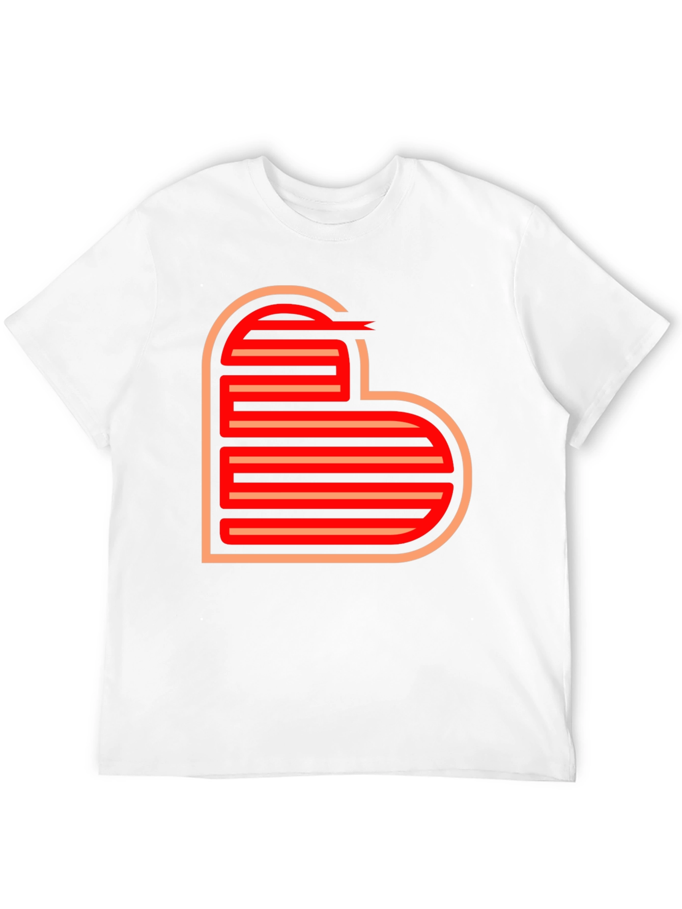 Retro Striped Heart Graphic Tee - Black