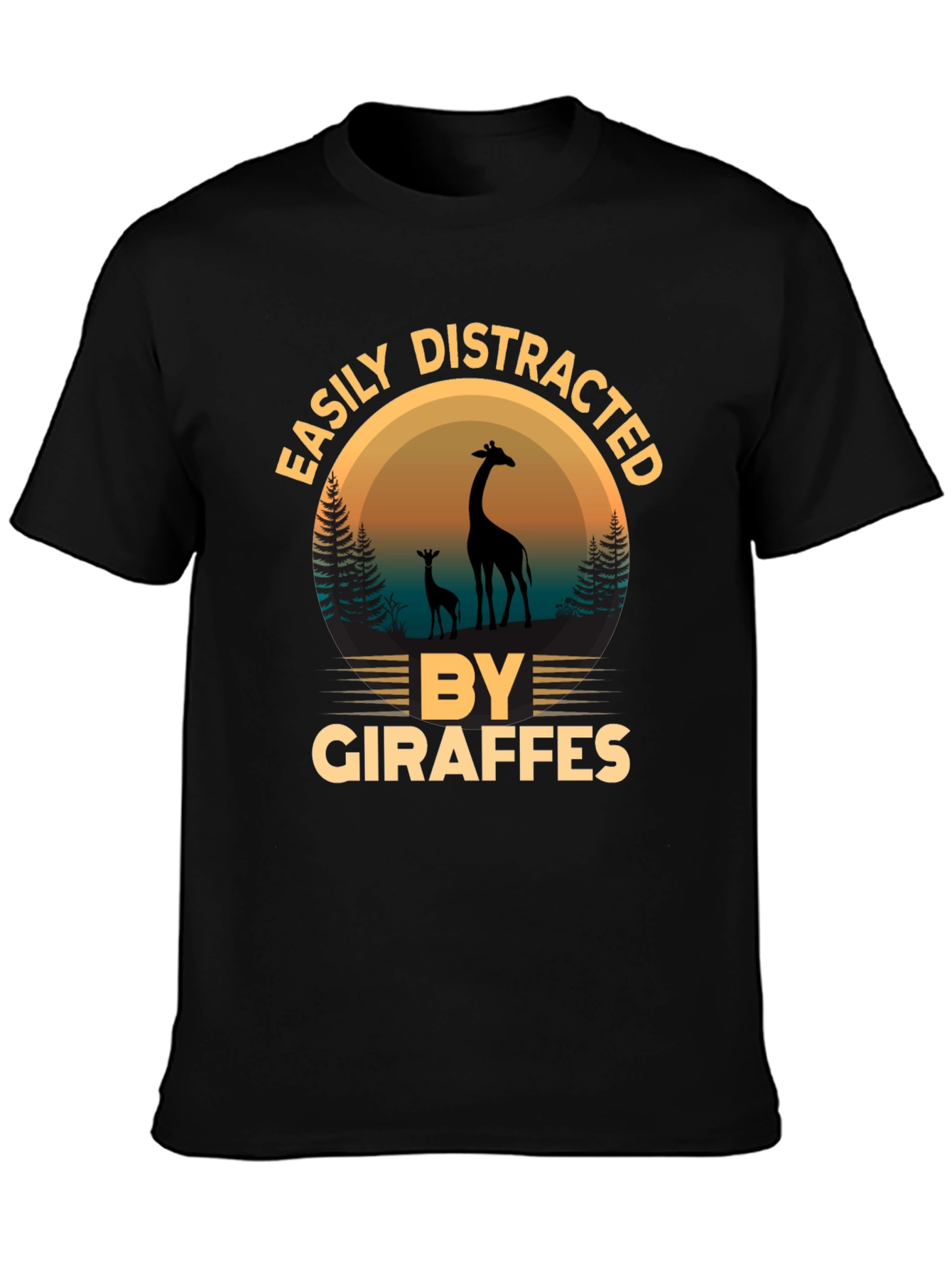 Easily Distracted by Giraffes Graphic T-Shirt