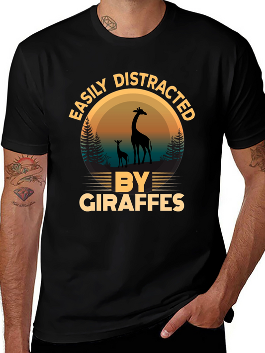 Easily Distracted by Giraffes Graphic T-Shirt