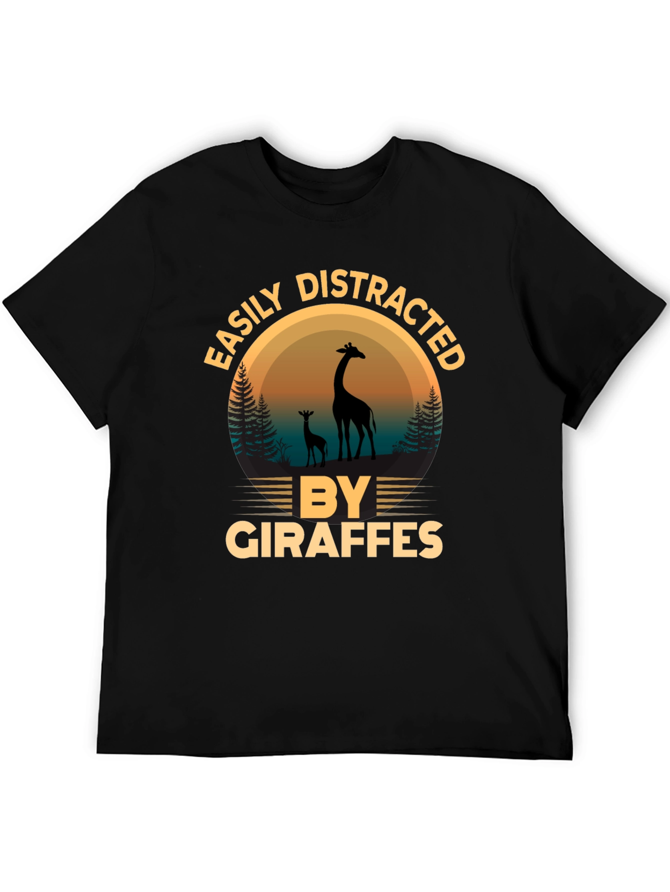 Easily Distracted by Giraffes Graphic T-Shirt