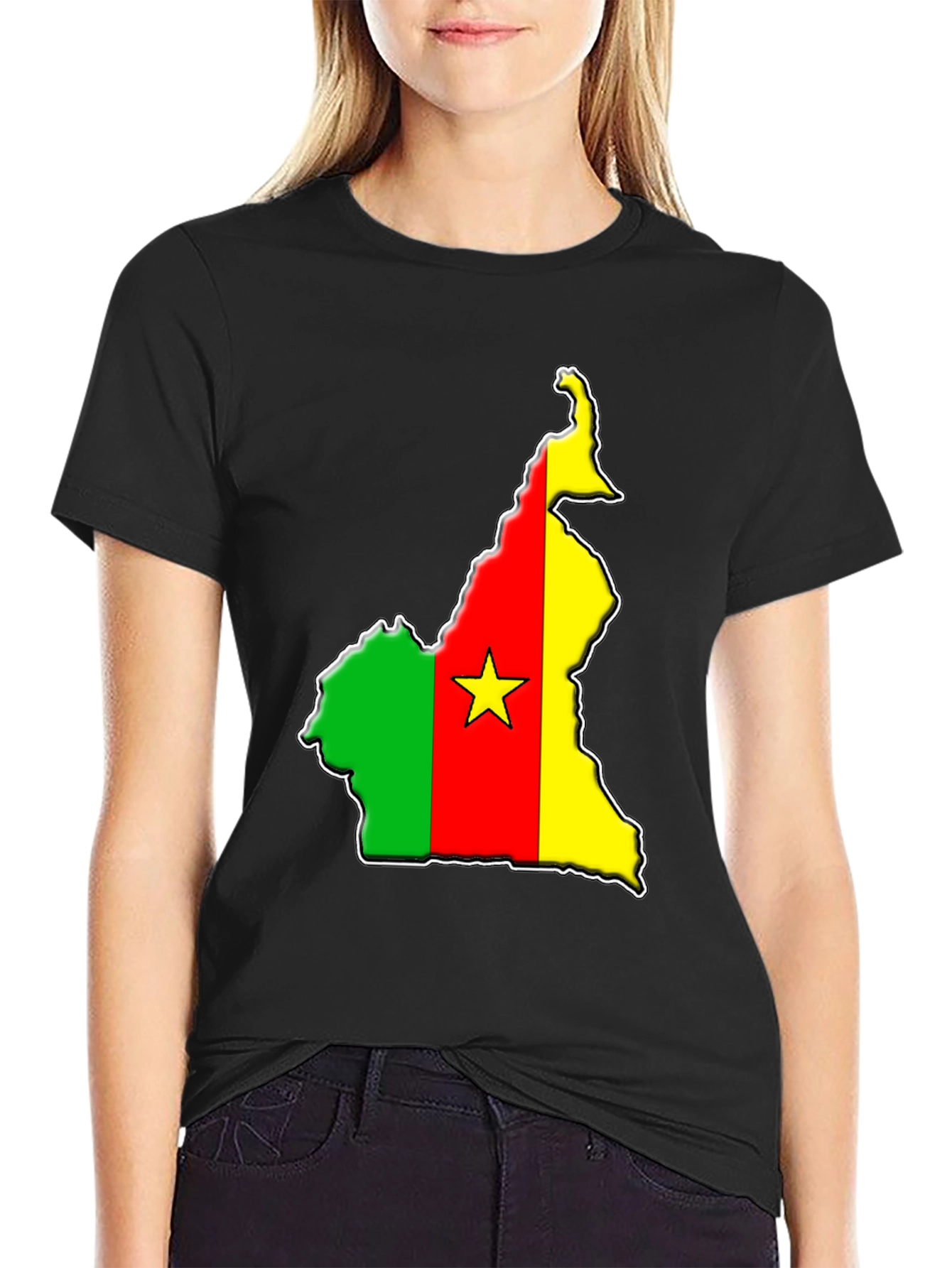 Cameroon Flag Map T-Shirt