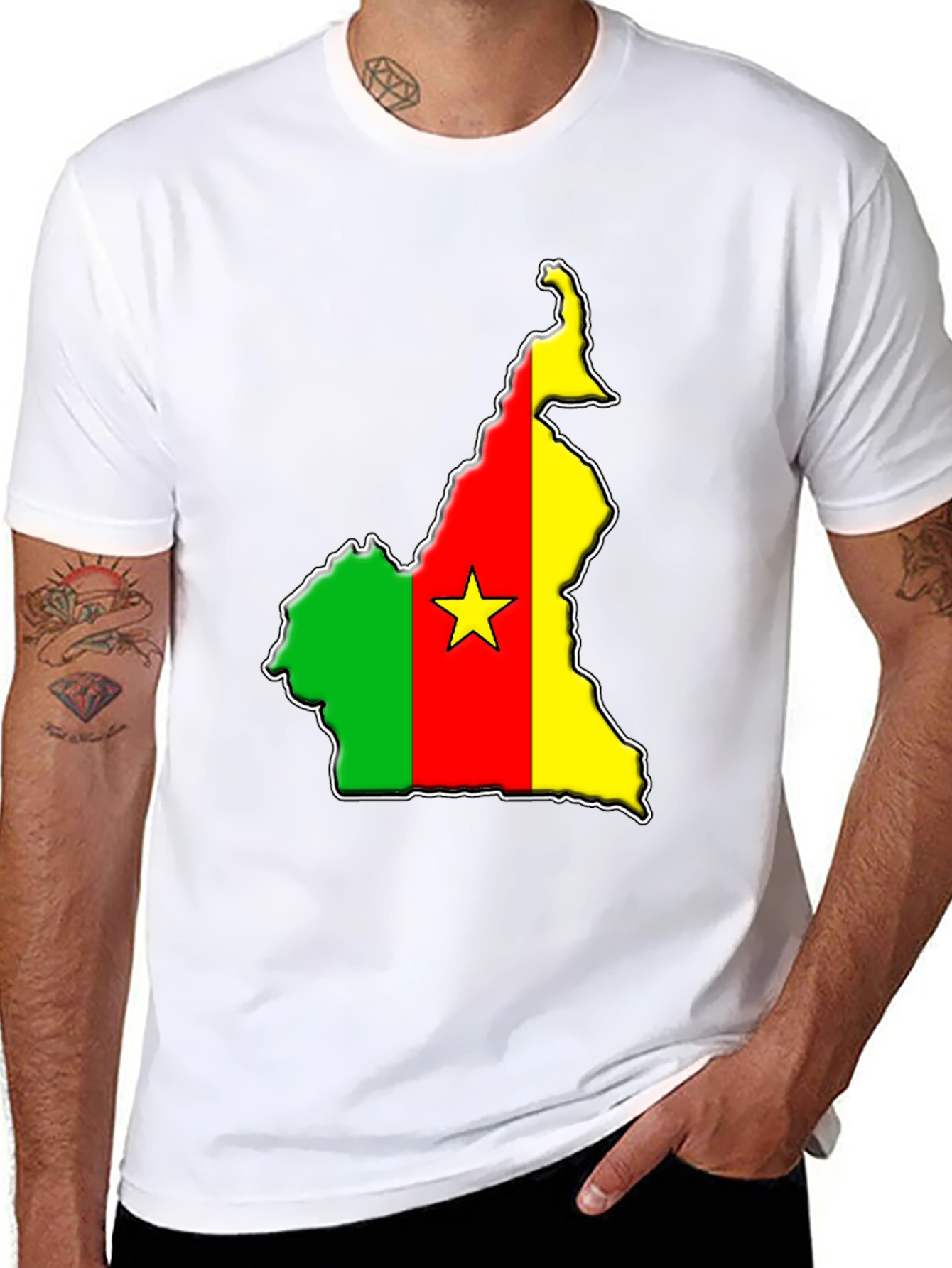 Cameroon Flag Map T-Shirt