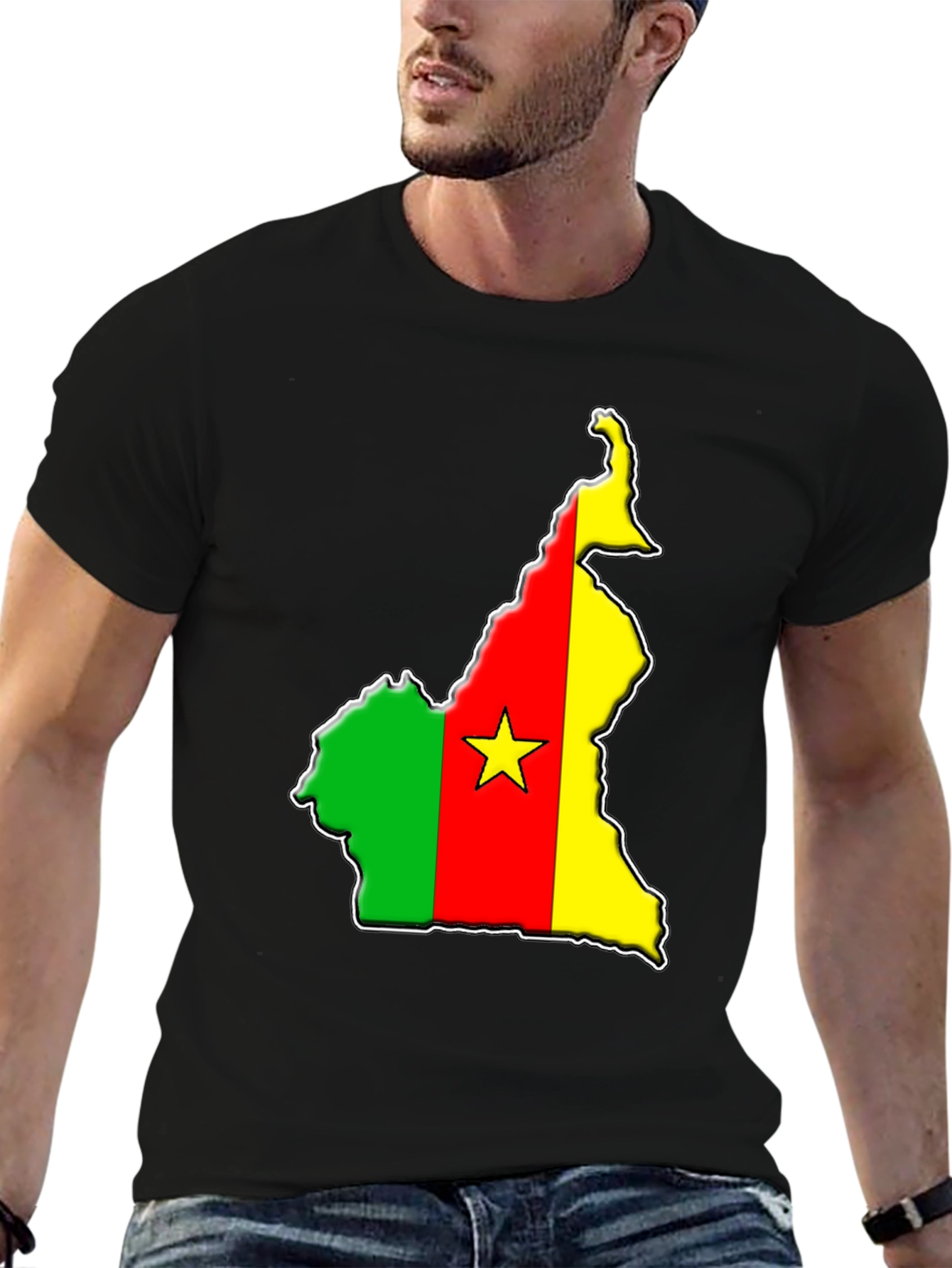 Cameroon Flag Map T-Shirt