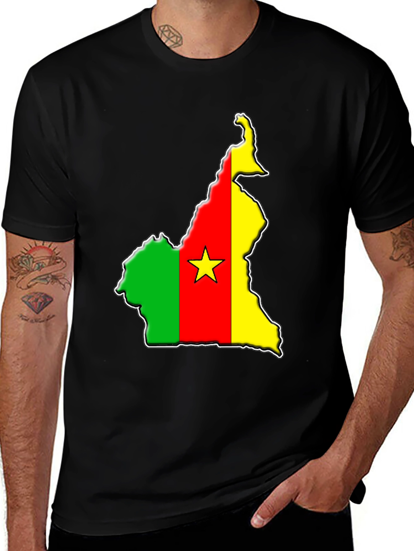 Cameroon Flag Map T-Shirt