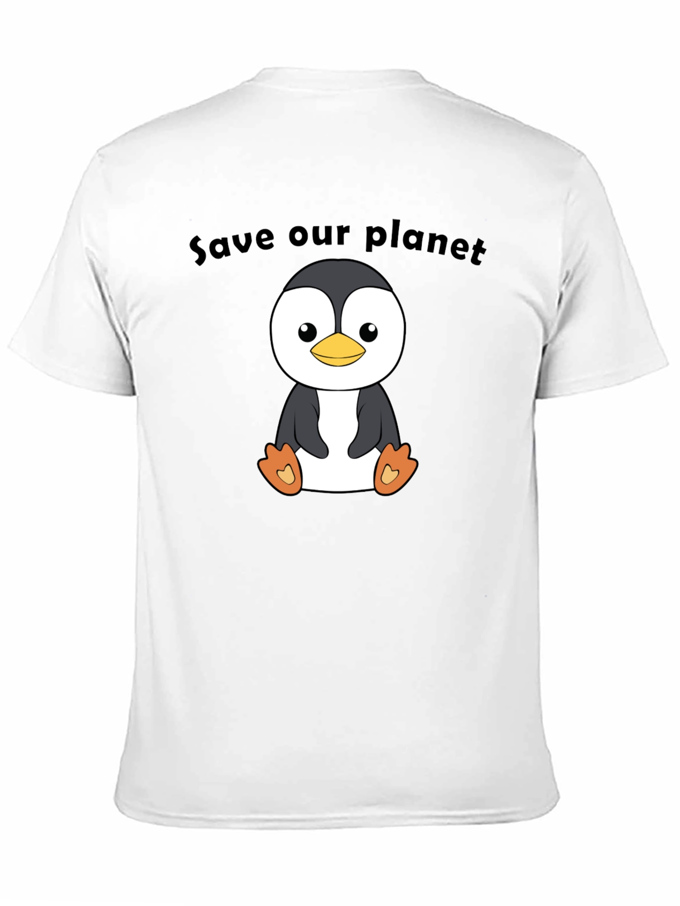 Save Our Planet Penguin Graphic Tee - Black