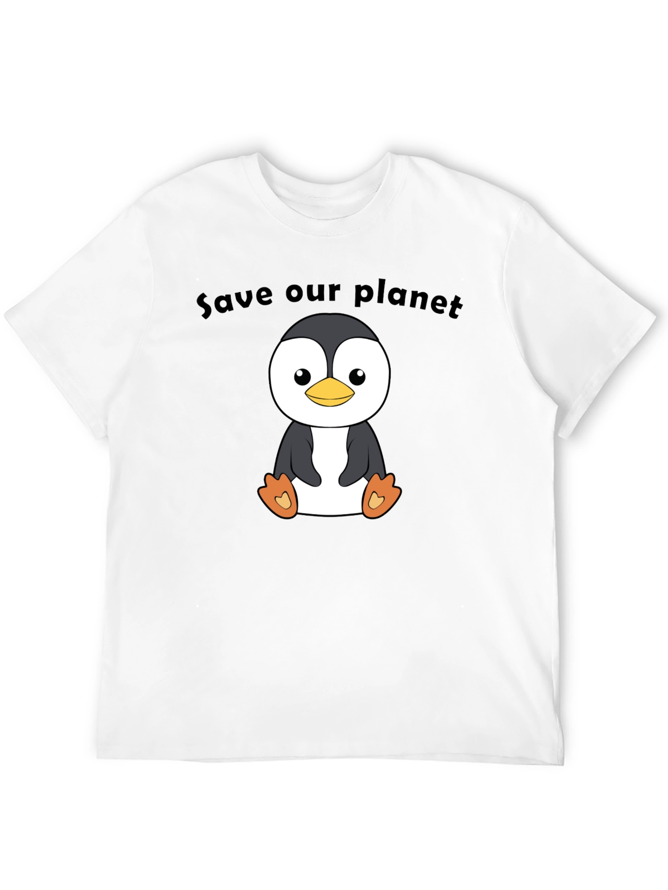 Save Our Planet Penguin Graphic Tee - Black