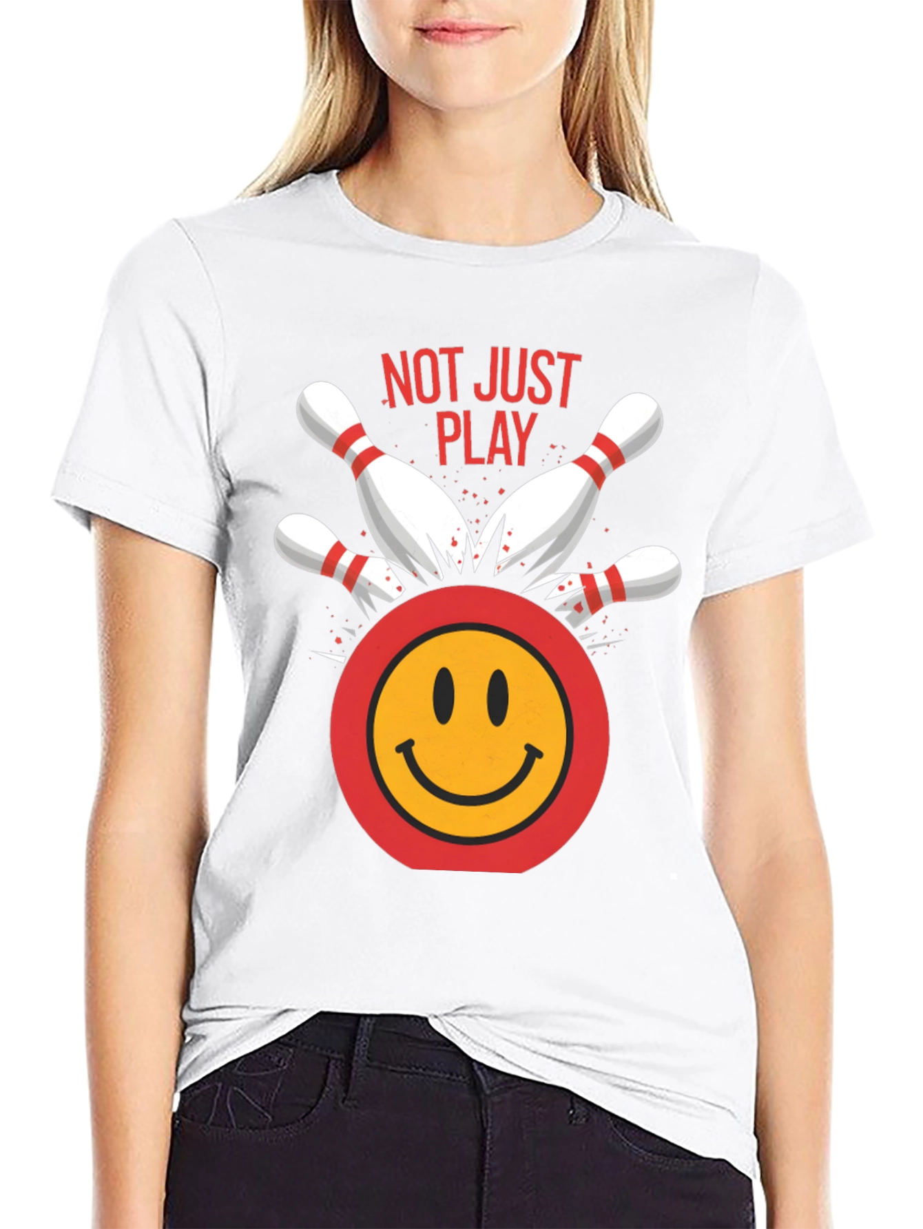 Bowling Smiley Face Graphic Tee - Not Just Play