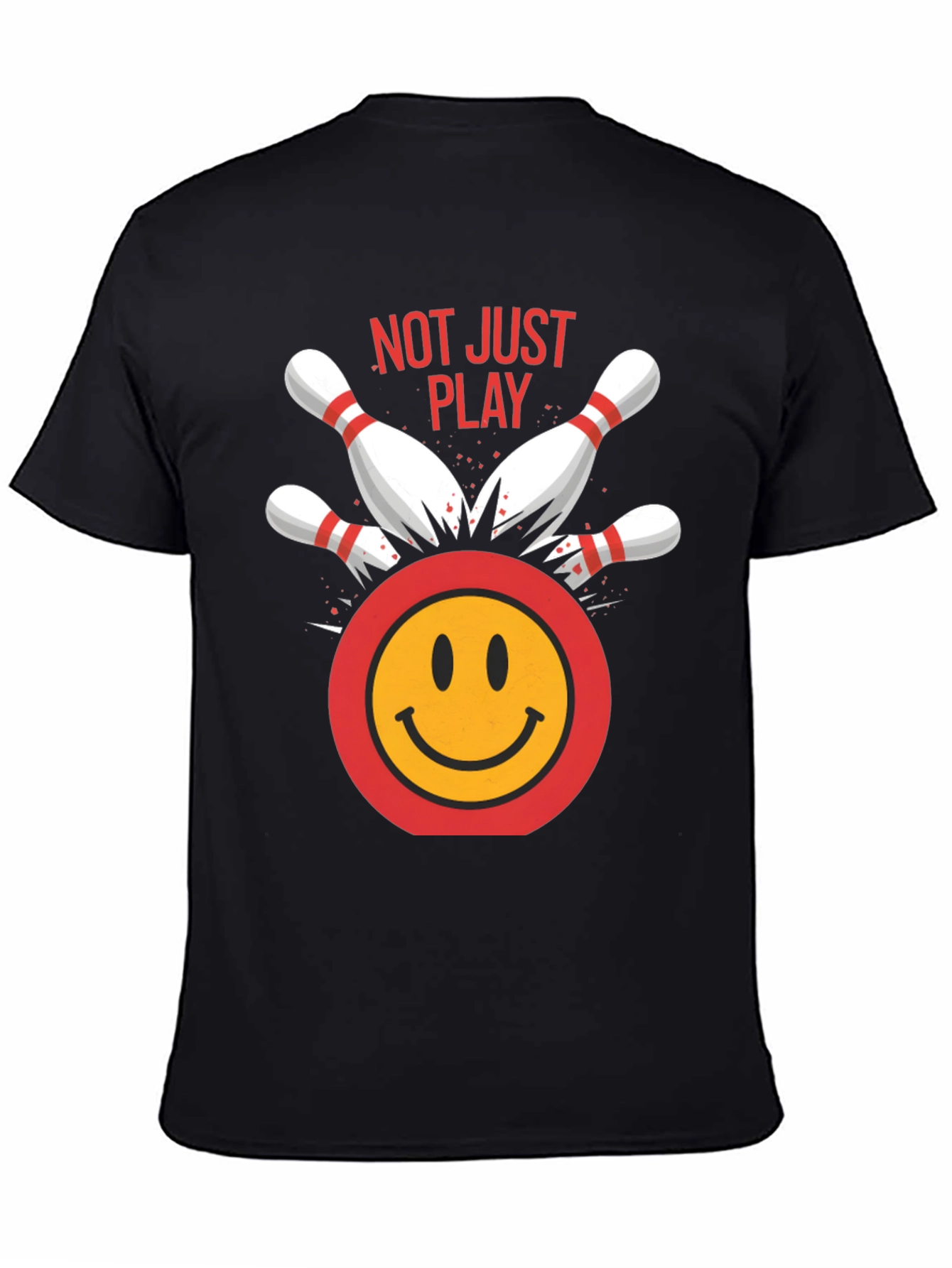 Bowling Smiley Face Graphic Tee - Not Just Play