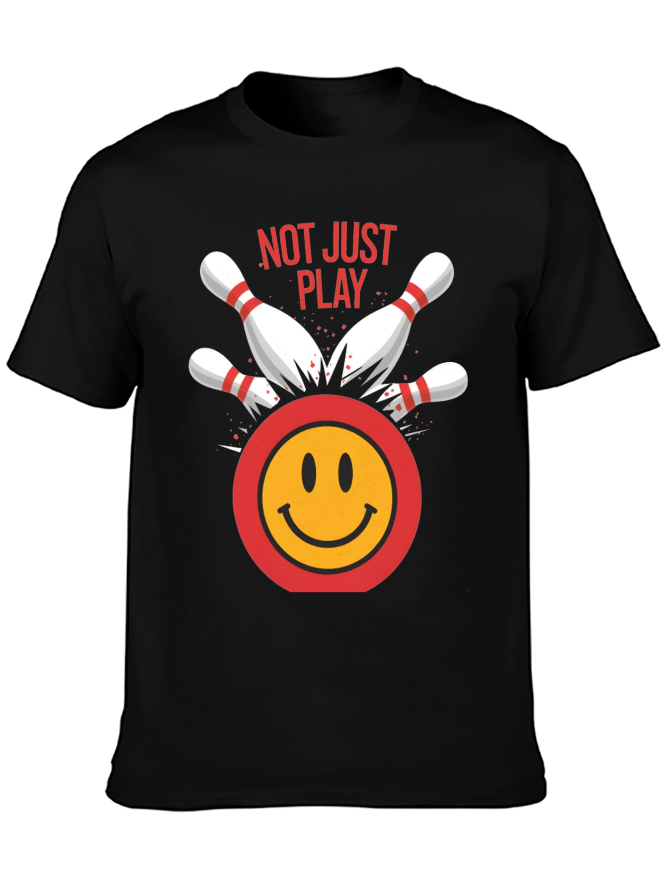 Bowling Smiley Face Graphic Tee - Not Just Play
