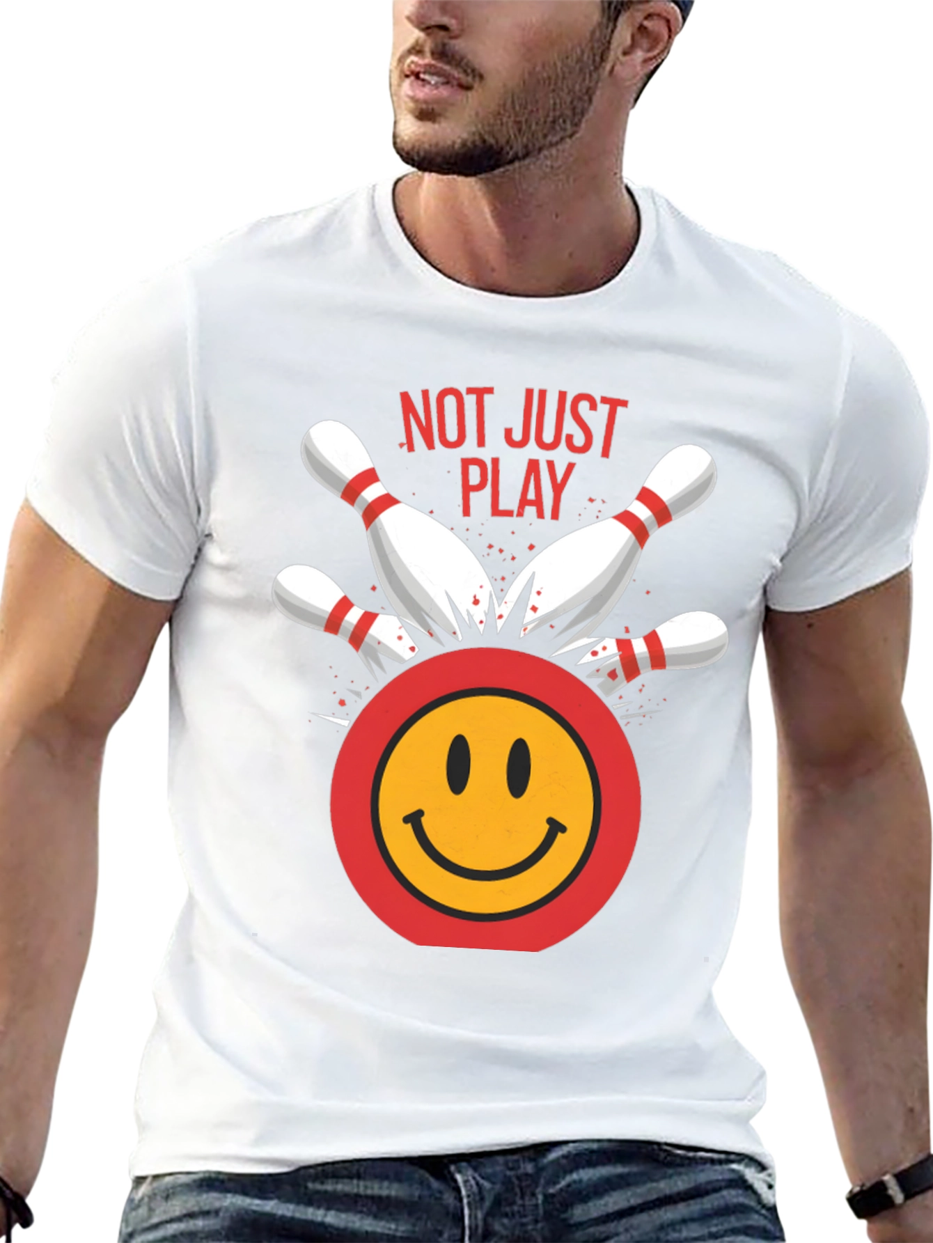 Bowling Smiley Face Graphic Tee - Not Just Play
