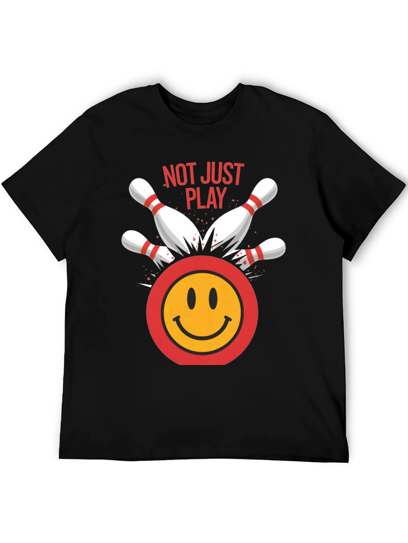 Bowling Smiley Face Graphic Tee - Not Just Play