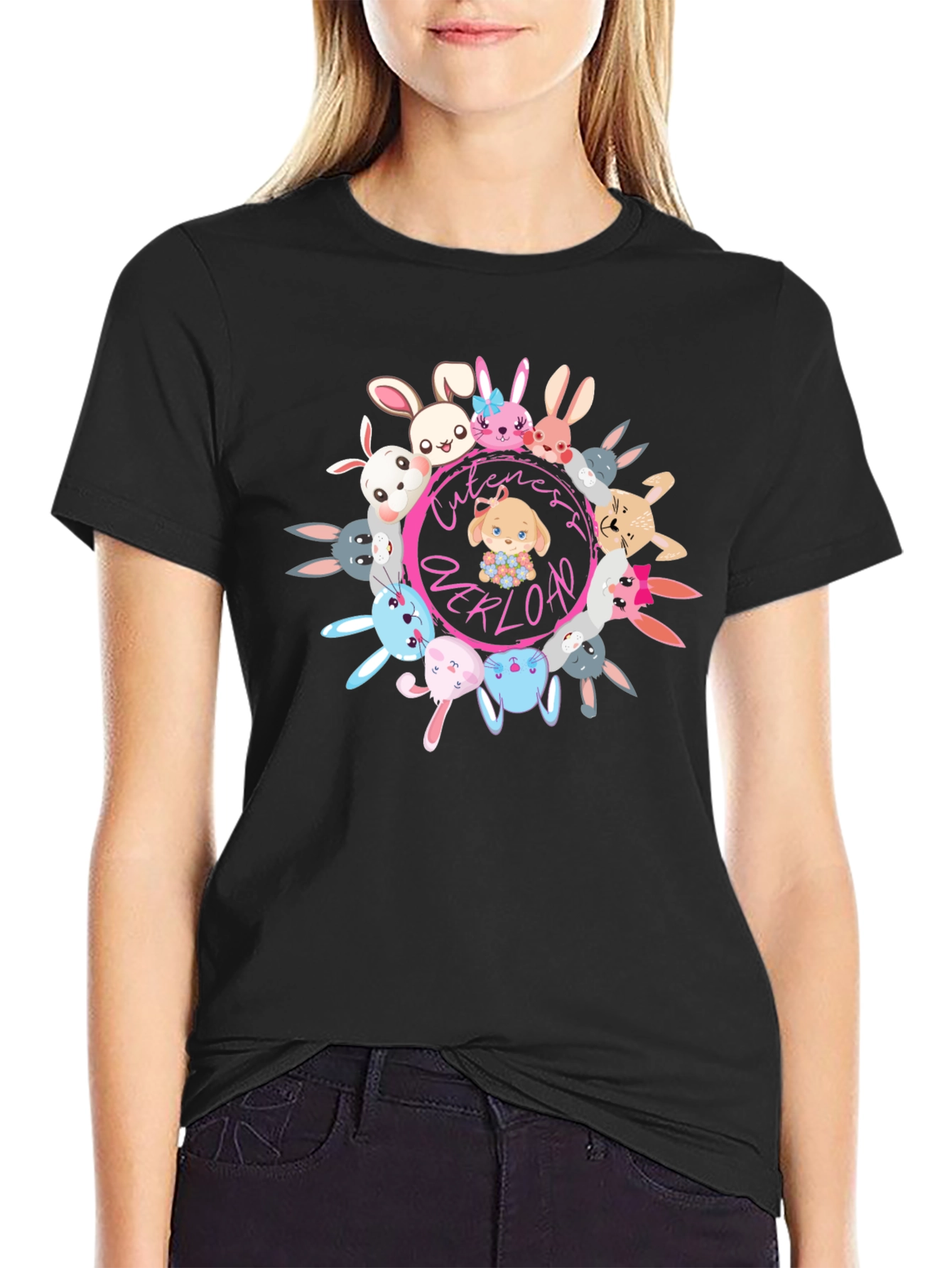 Cuteness Overload Bunny Graphic T-Shirt