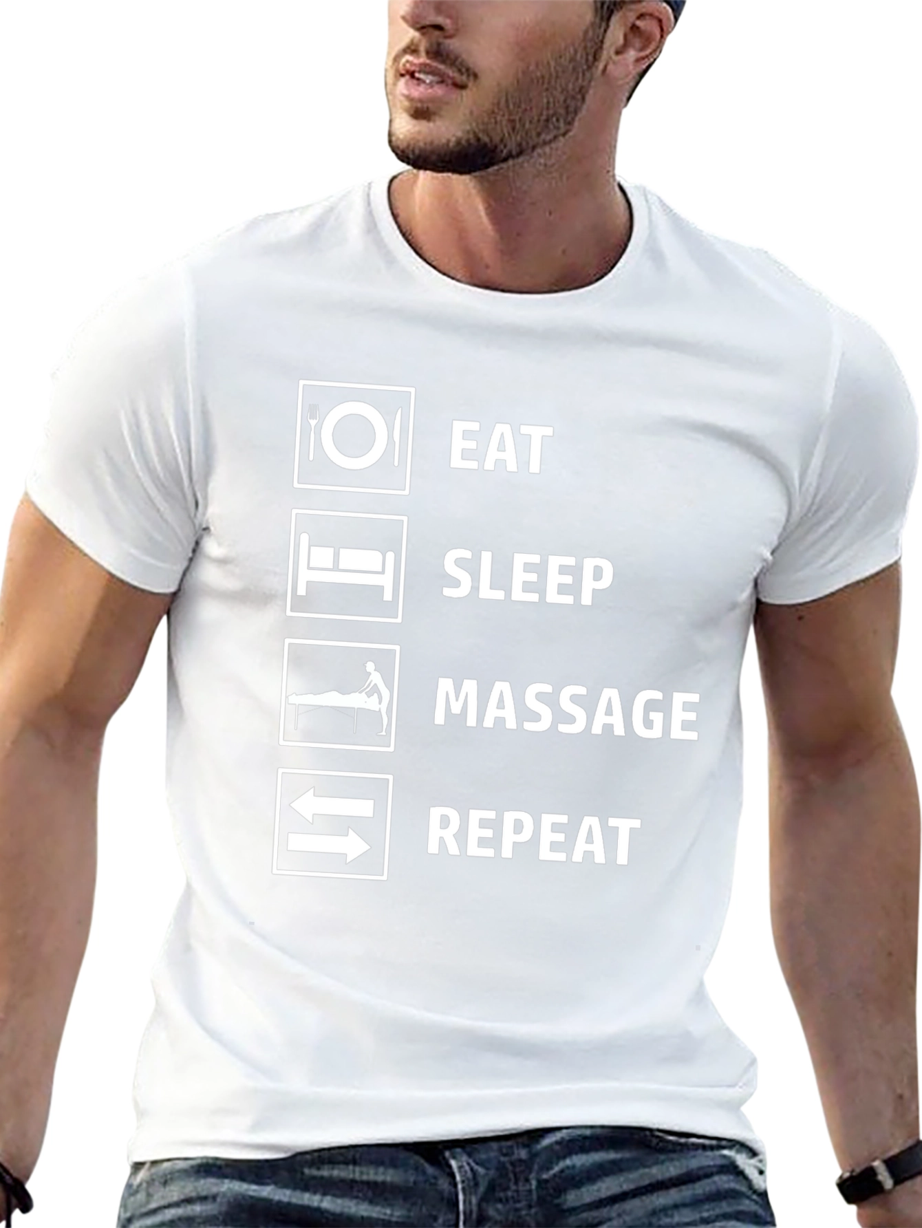 Eat Sleep Massage Repeat Funny T-Shirt