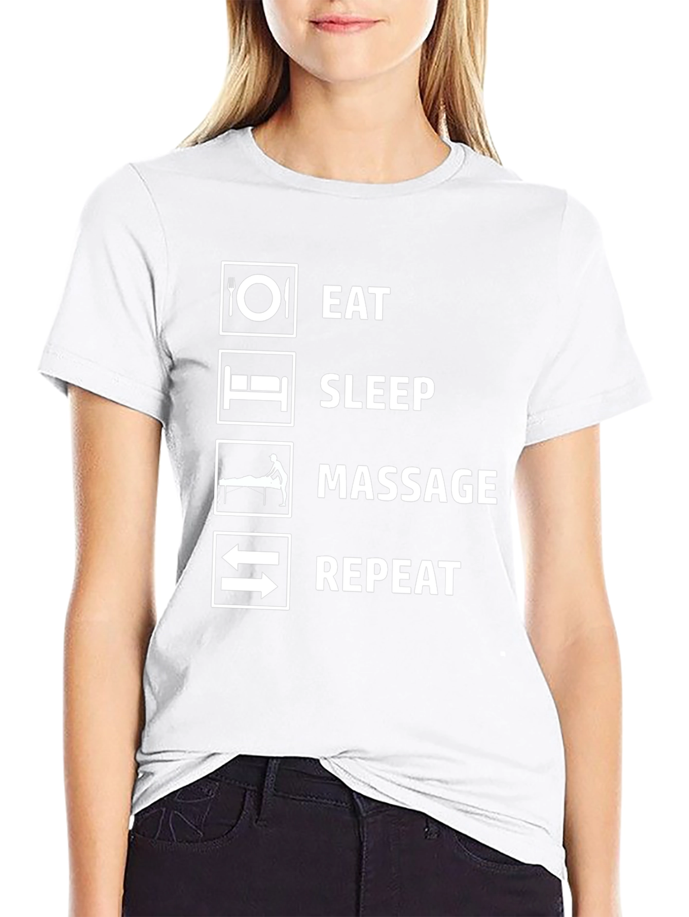 Eat Sleep Massage Repeat Funny T-Shirt