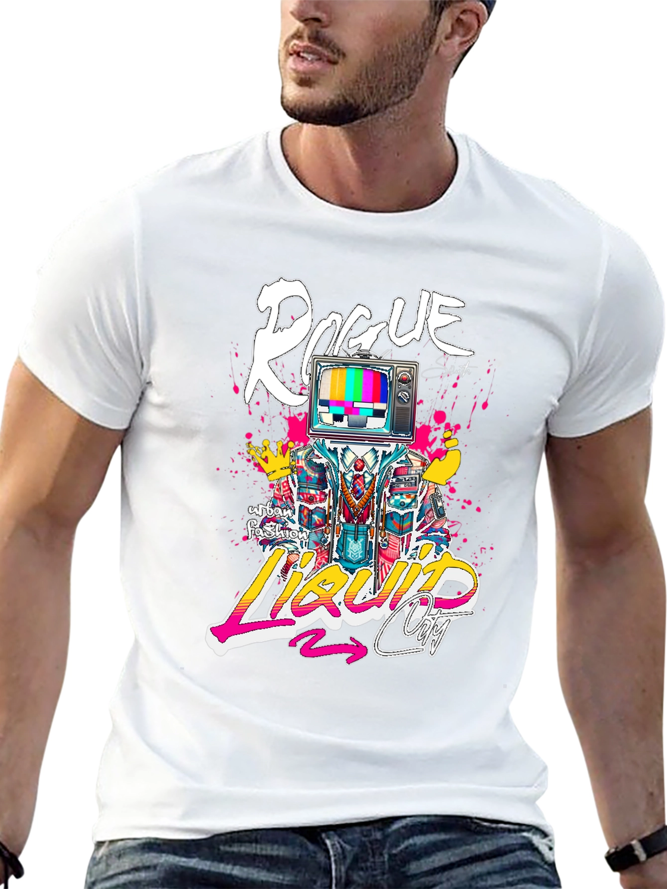 Rogue Liquid City Graphic Print Black T-Shirt