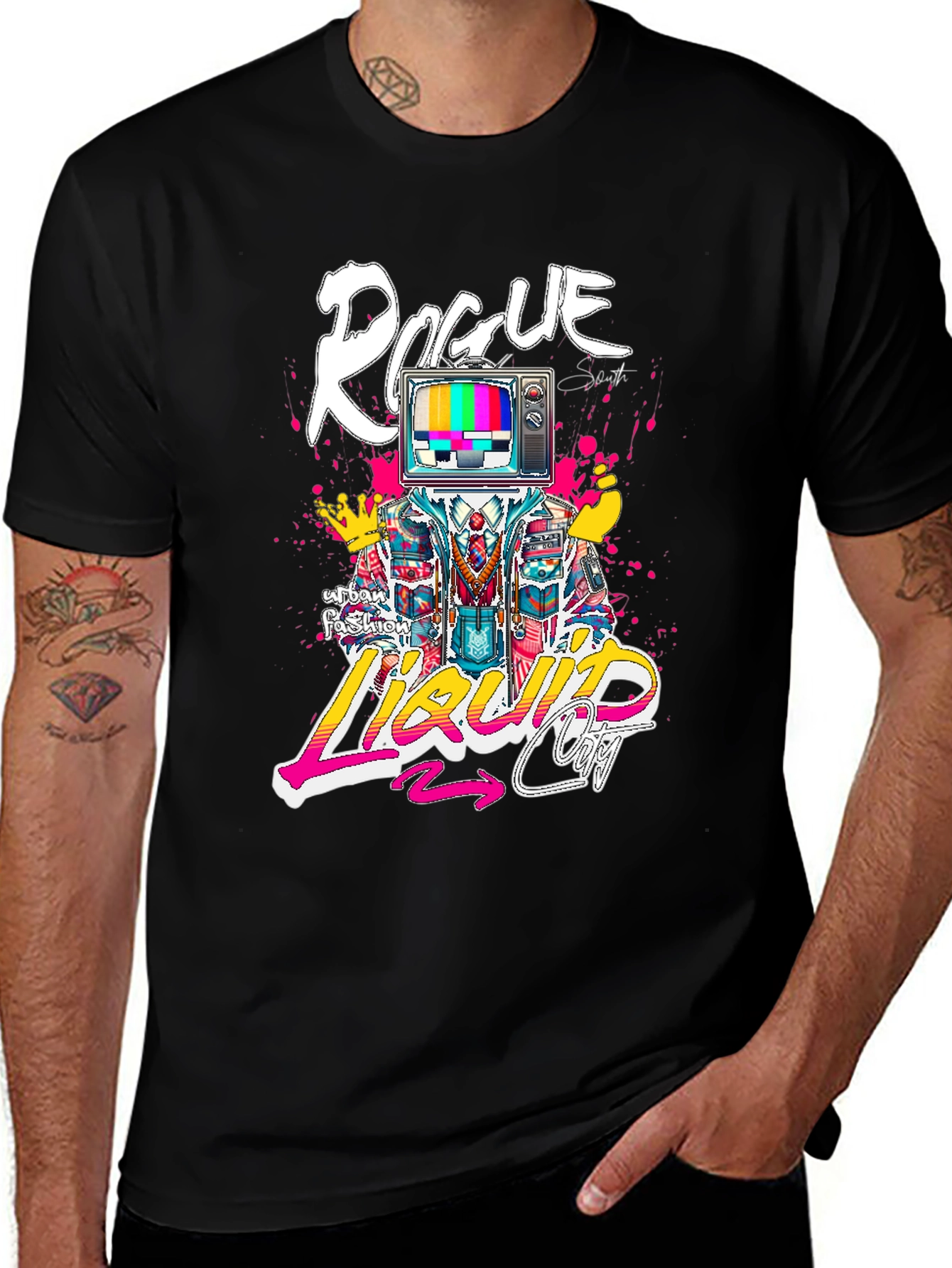 Rogue Liquid City Graphic Print Black T-Shirt