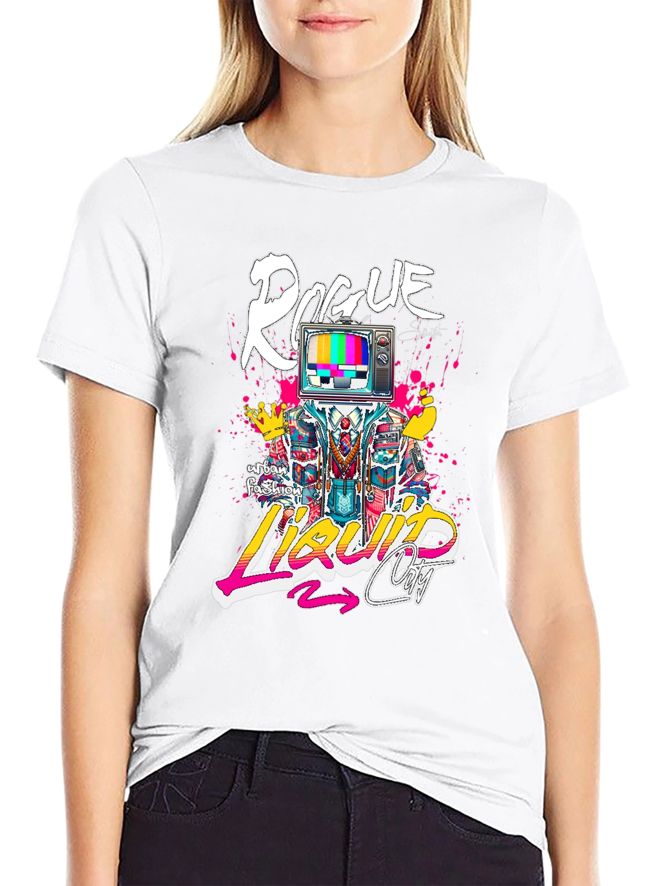 Rogue Liquid City Graphic Print Black T-Shirt