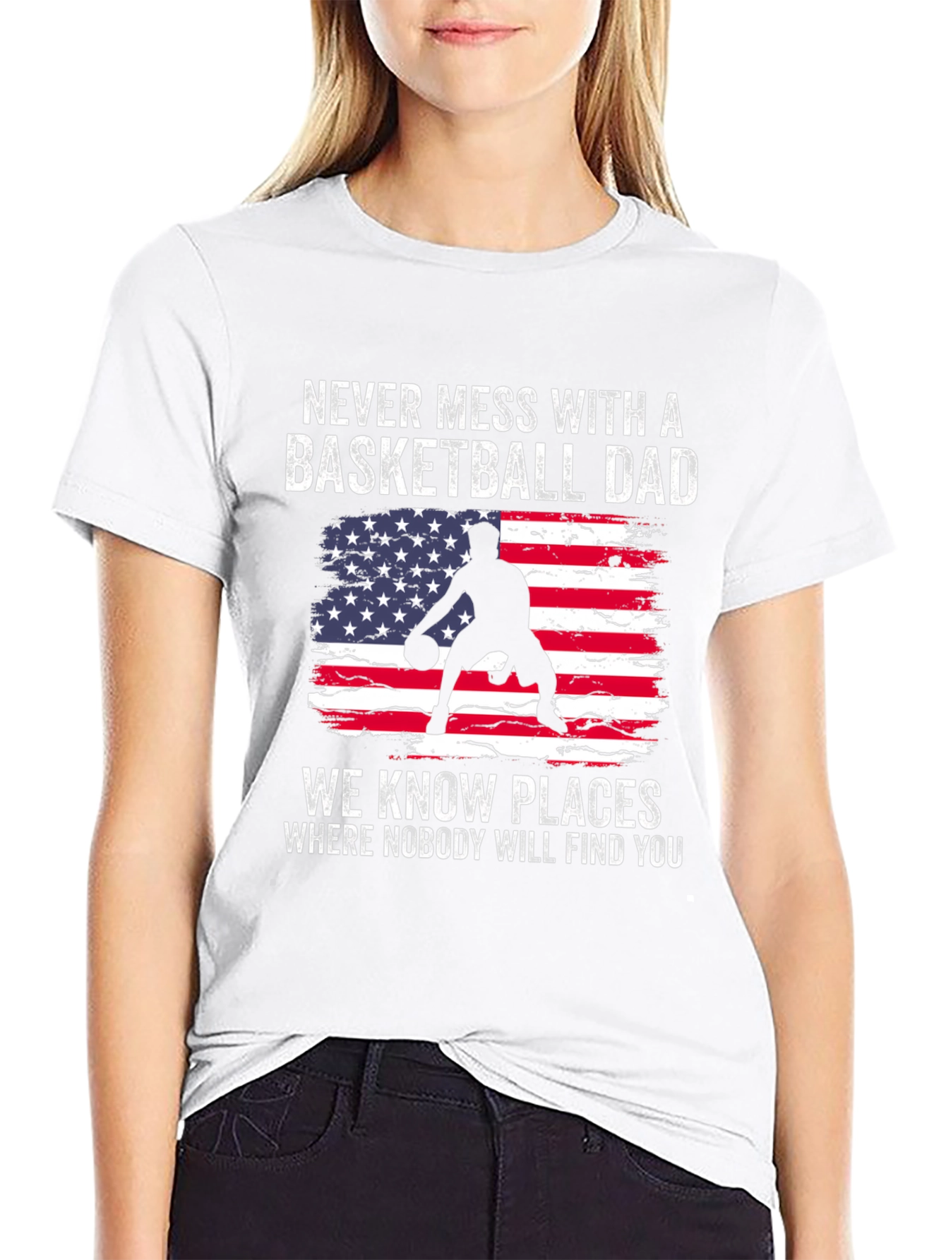 Basketball Dad T-Shirt - Patriotic USA Design