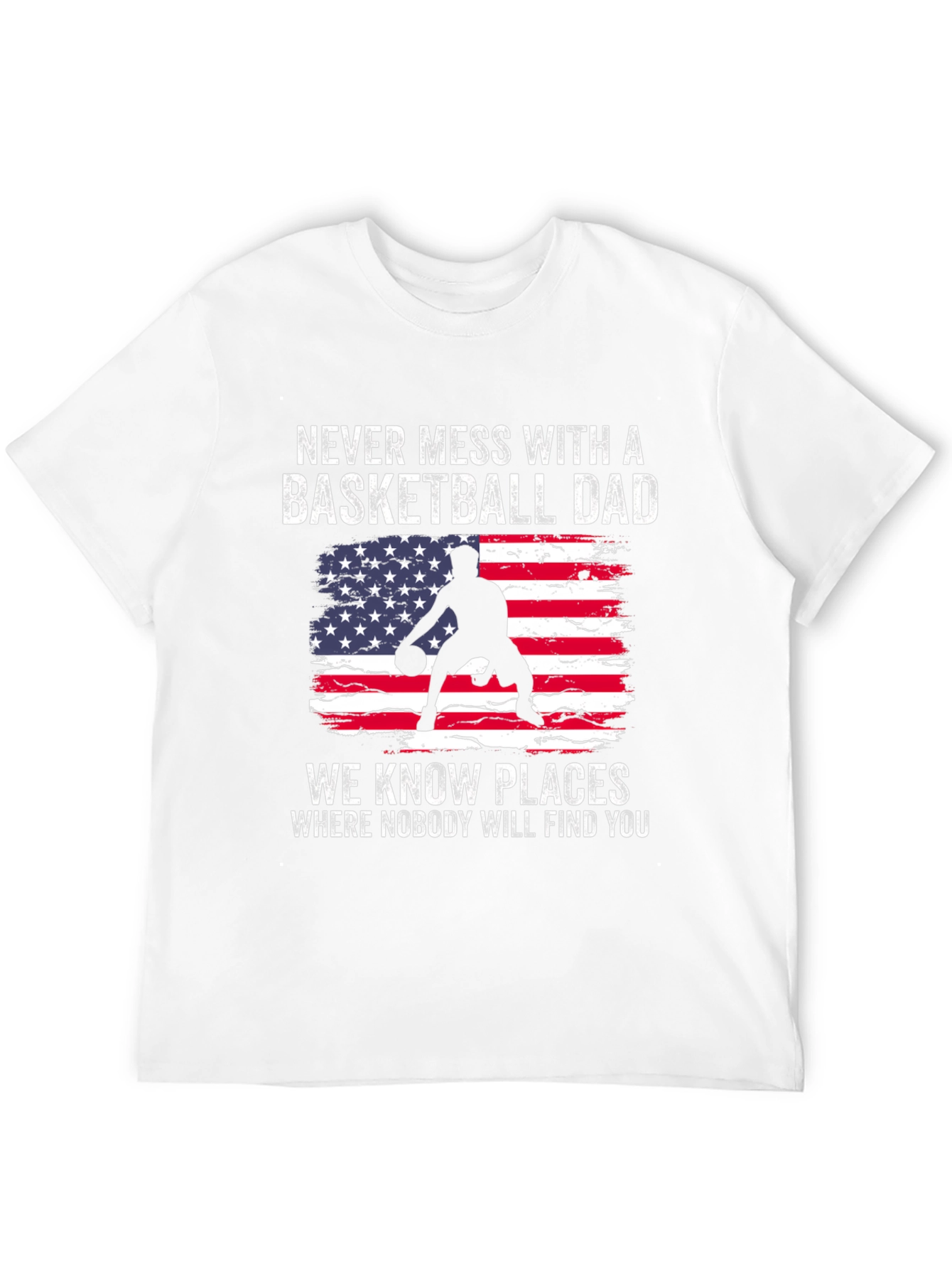 Basketball Dad T-Shirt - Patriotic USA Design
