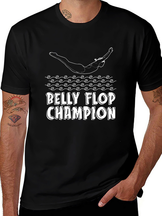 Belly Flop Champion Black Graphic Tee