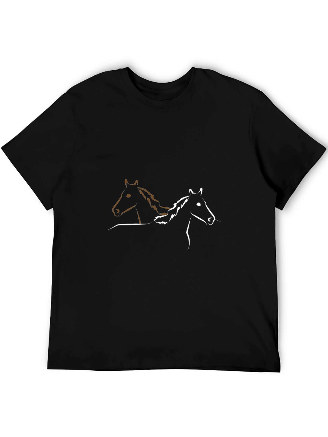 Two Horses Graphic T-Shirt - Black
