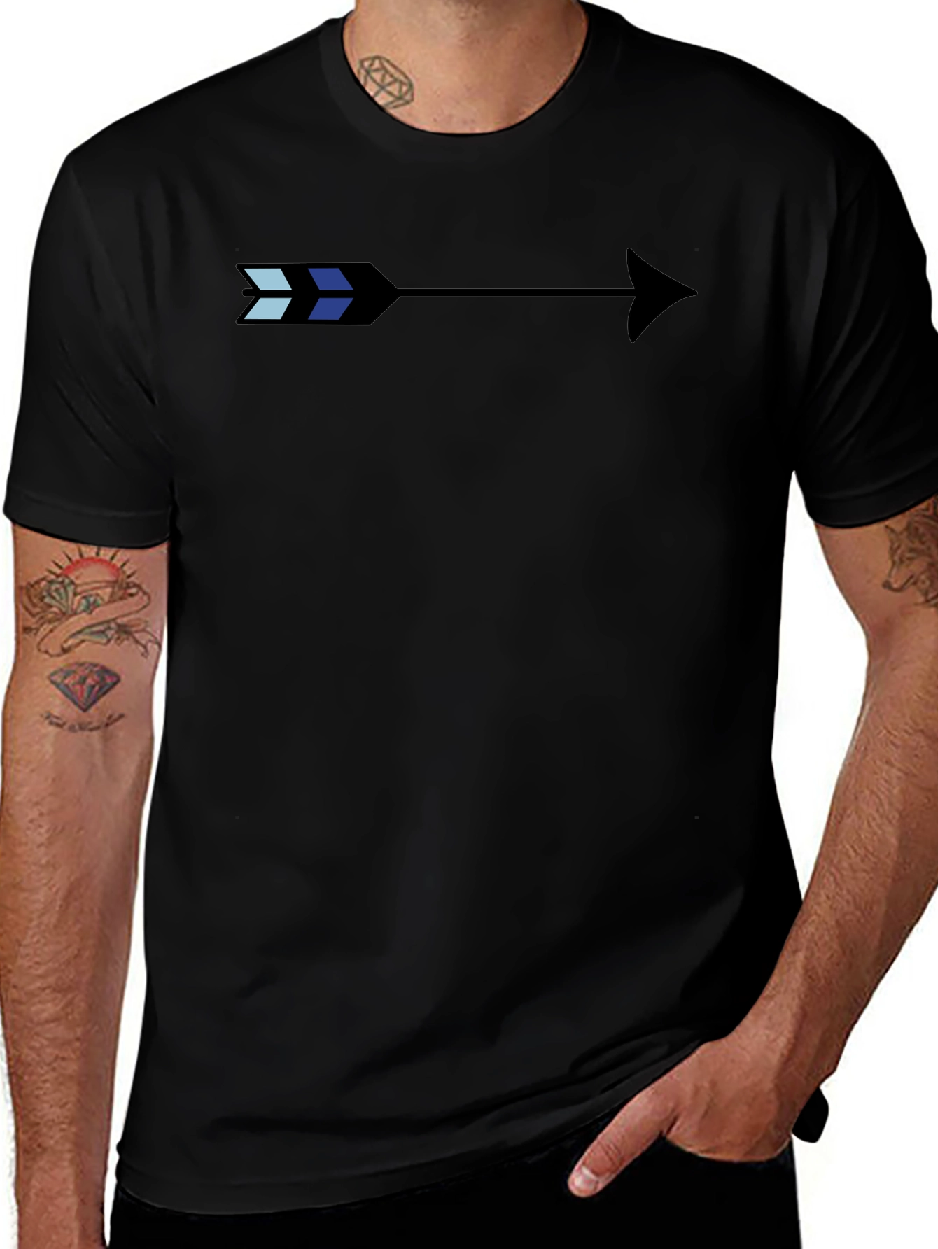 Stylish Arrow Graphic Black T-Shirt