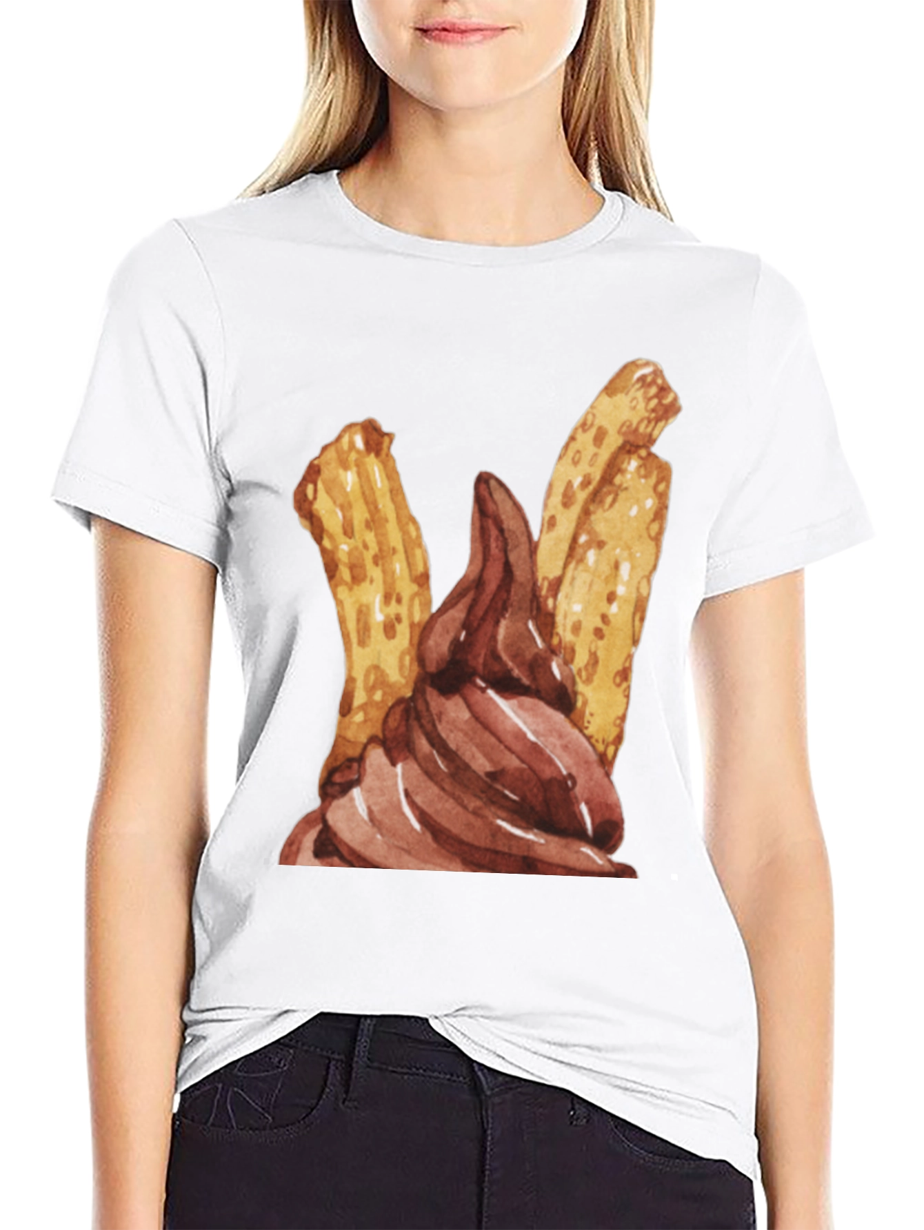 Churros & Chocolate Dessert T-Shirt - Fun Food Tee