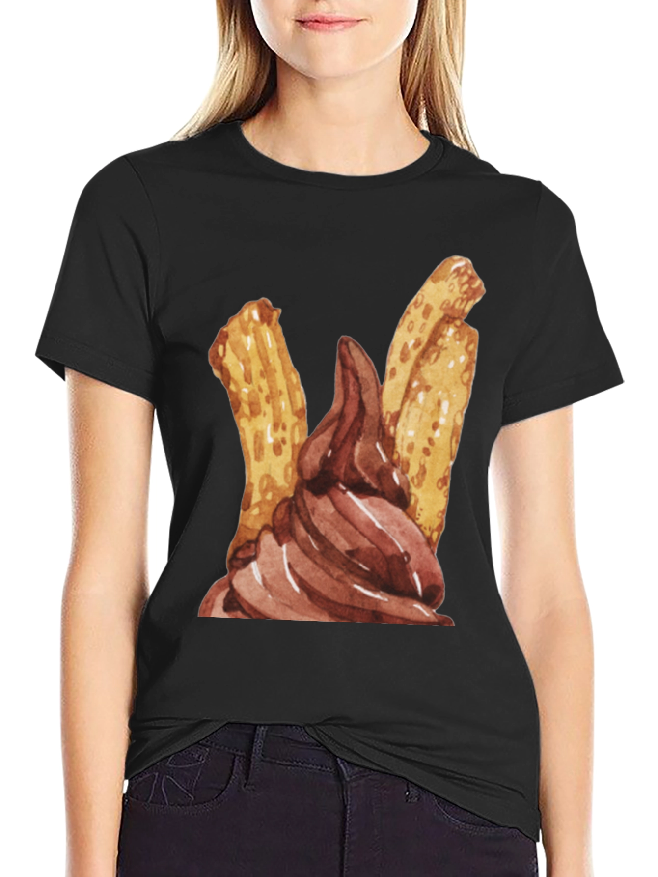 Churros & Chocolate Dessert T-Shirt - Fun Food Tee