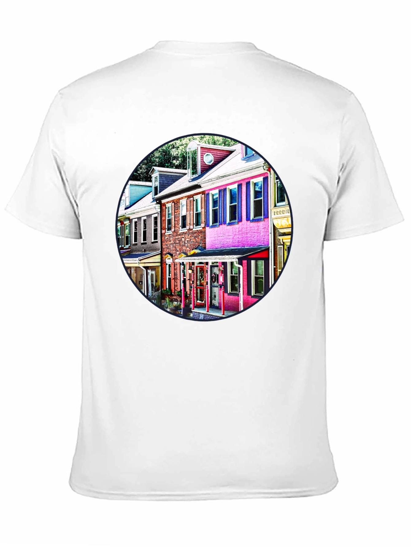 Colorful Houses Black Tee