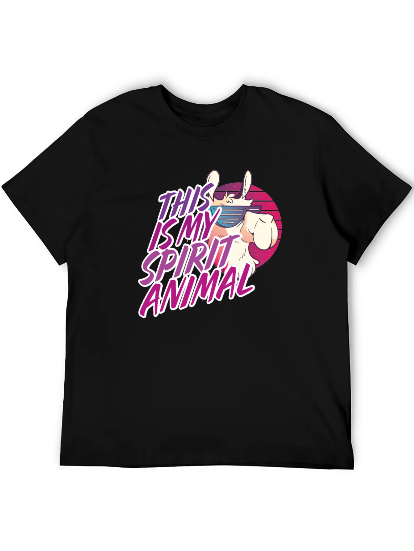 Retro Llama Spirit Animal Graphic T-Shirt