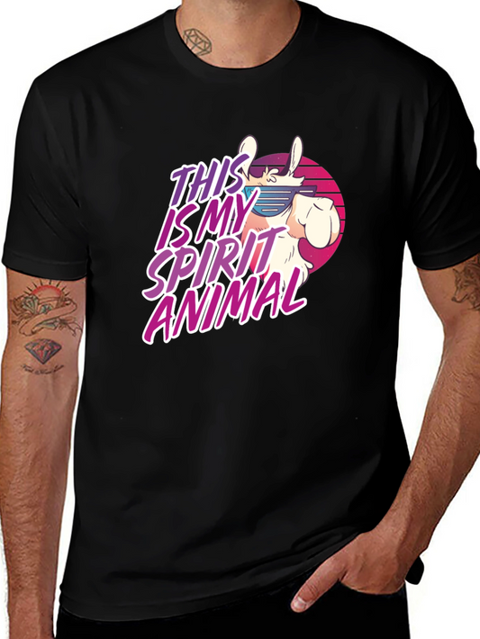 Retro Llama Spirit Animal Graphic T-Shirt