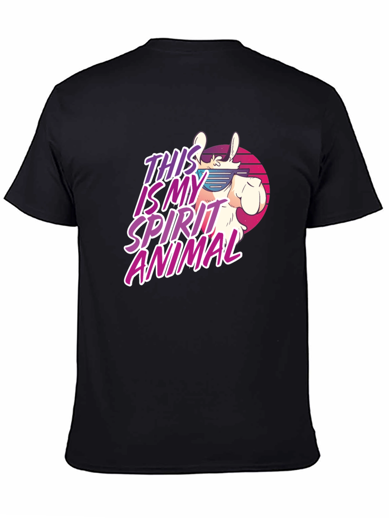 Retro Llama Spirit Animal Graphic T-Shirt