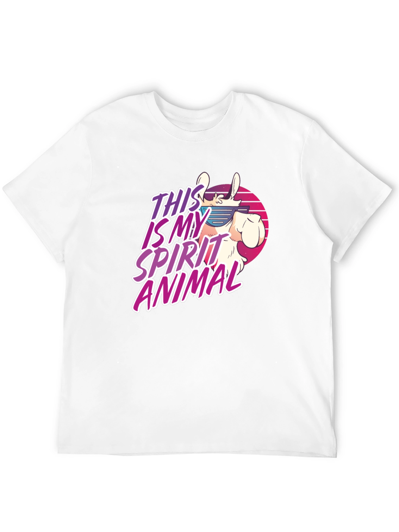 Retro Llama Spirit Animal Graphic T-Shirt