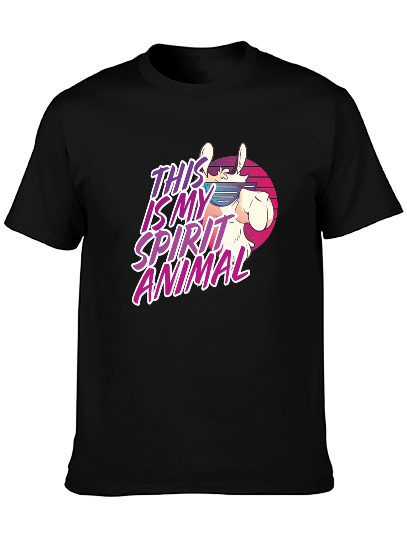 Retro Llama Spirit Animal Graphic T-Shirt